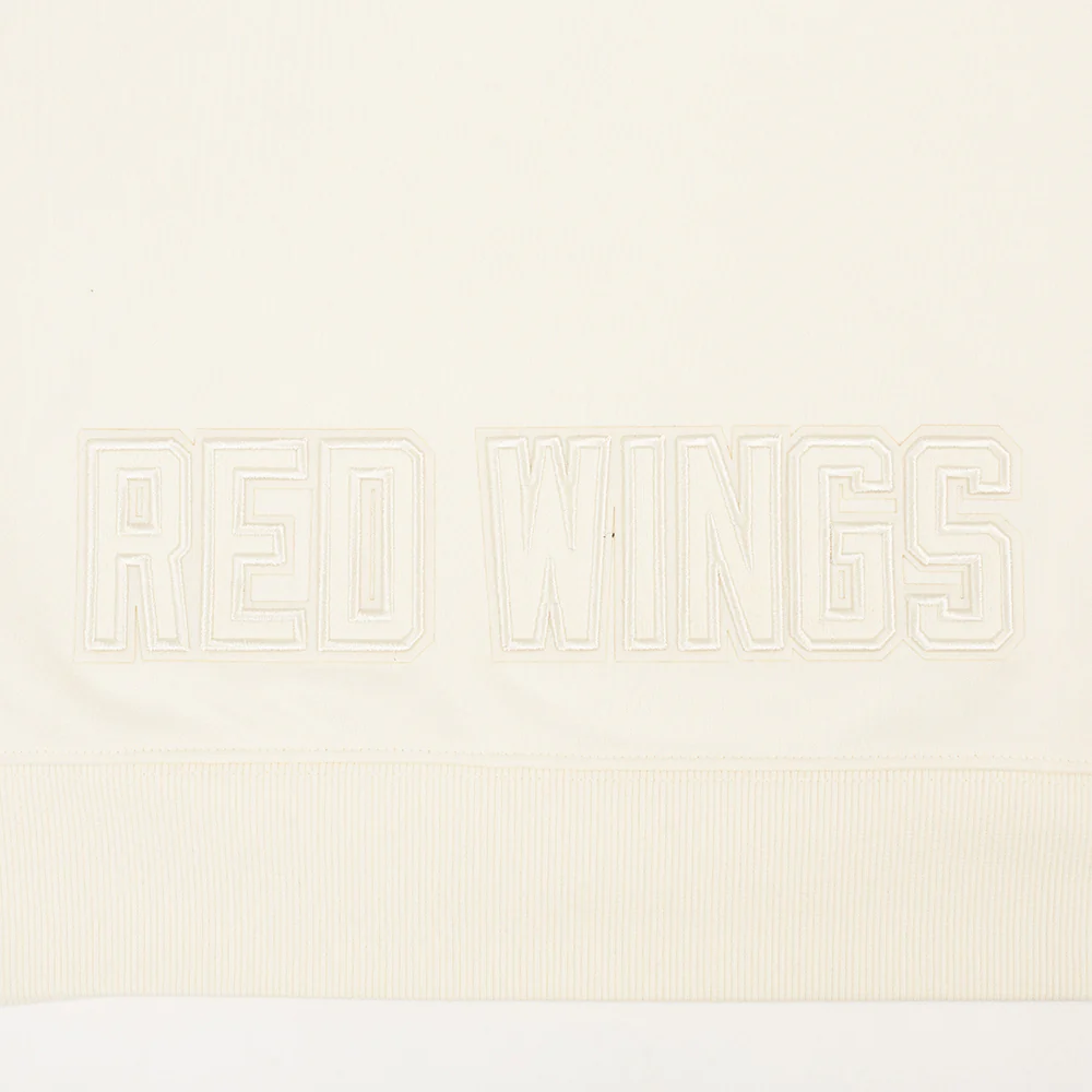 NHL DETROIT RED WINGS NEUTRAL WOMEN'S CROPPED PULLOVER HOODIE (EGGSHELL) - Image 6