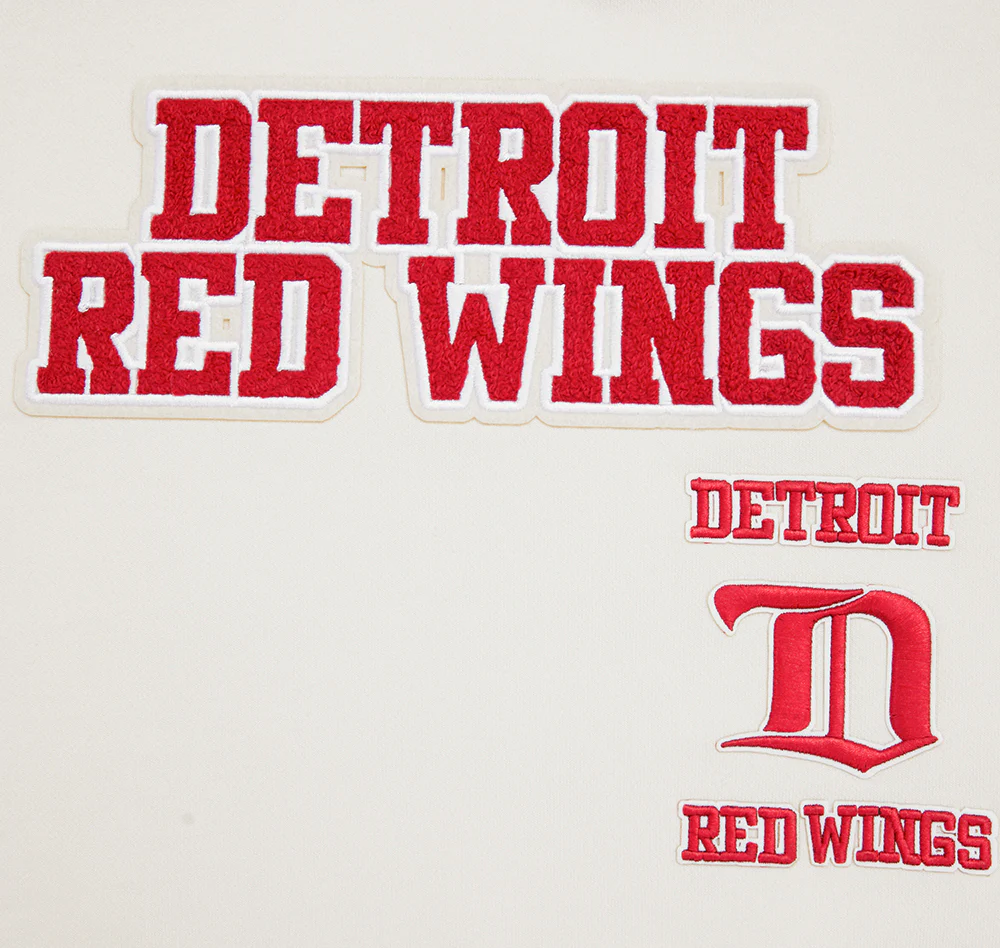 NHL DETROIT RED WINGS RETRO CLASSIC WOMEN'S RIB CREWNECK (EGGSHELL/ RED) - Image 6
