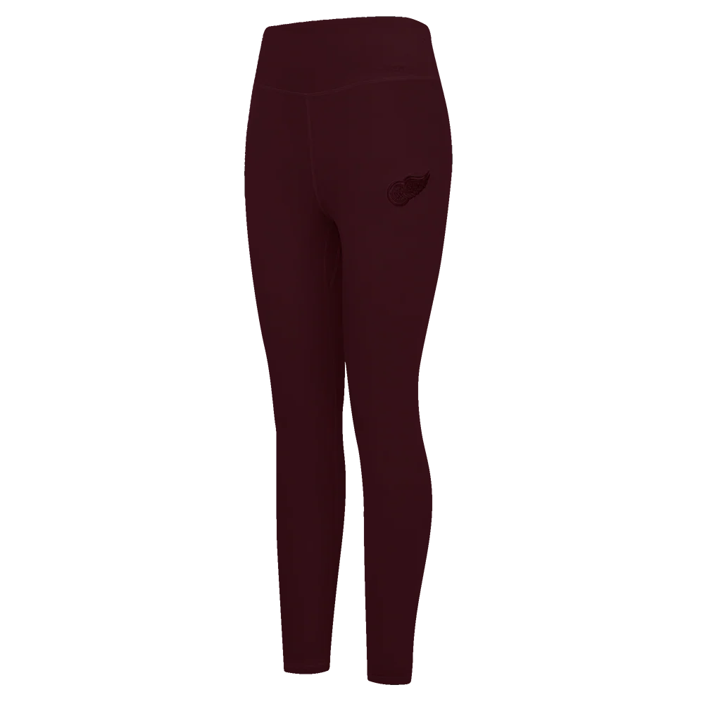 NHL DETROIT RED WINGS NEUTRAL HIGH WAIST JERSEY LEGGING (WINE)