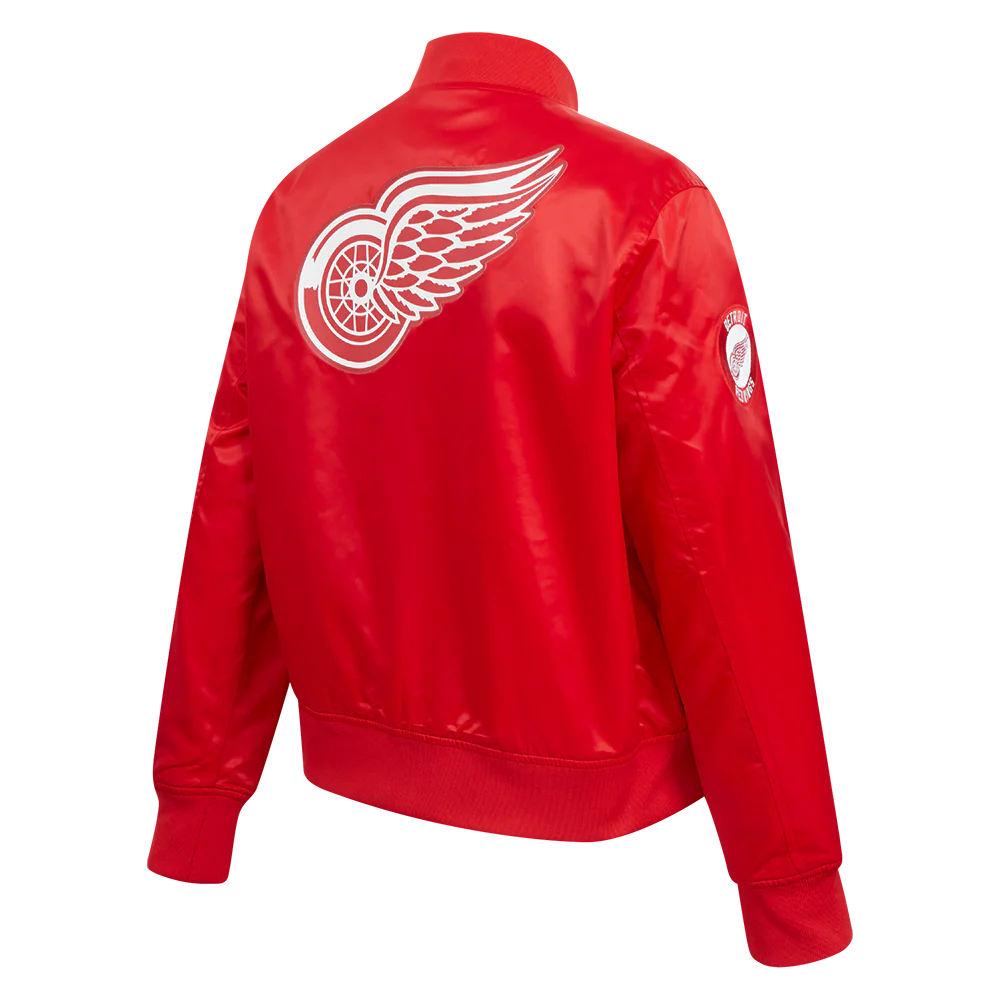 NHL DETROIT RED WINGS CLASSIC WOMEN'S SATIN JACKET (RED) - Image 4