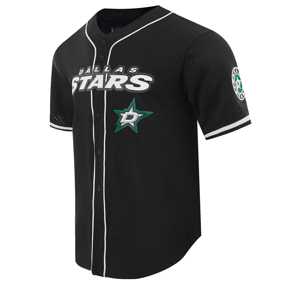 NHL DALLAS STARS CLASSIC MEN'S MESH BUTTON DOWN SHIRT (BLACK) - Image 2