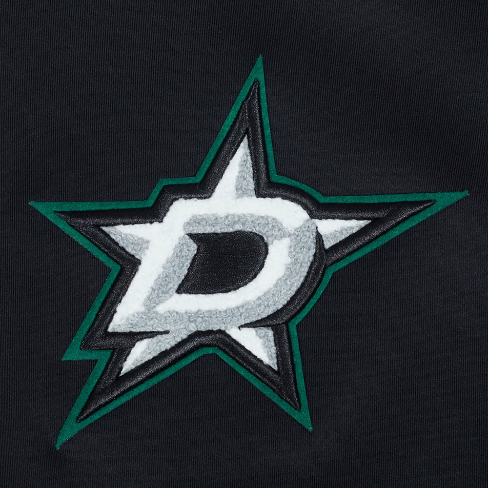 NHL DALLAS STARS CLASSIC CHENILLE MEN'S DOUBLE KNIT TRACK JACKET (BLACK) - Image 5