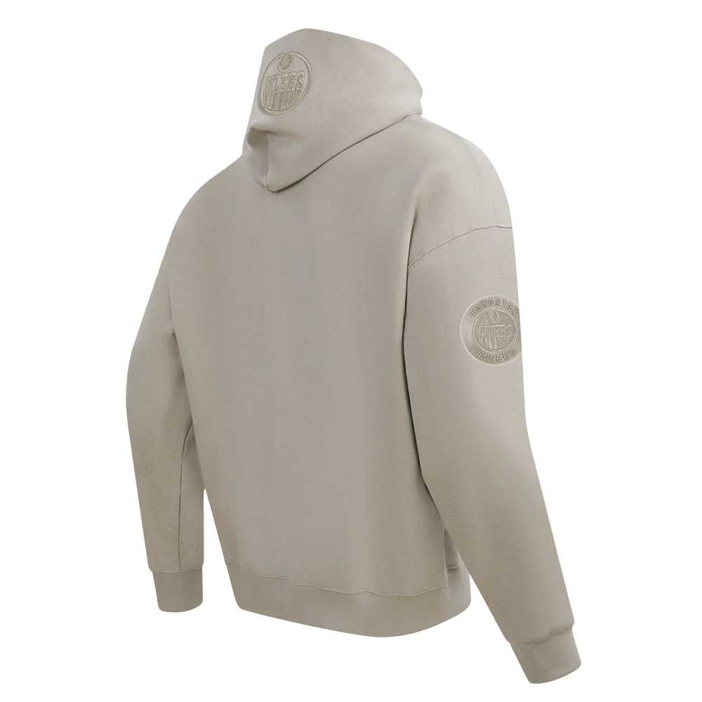 NHL EDMONTON OILERS NEUTRAL MEN'S DROP SHOULDER FLC PO HOODIE (TAUPE) - Image 4
