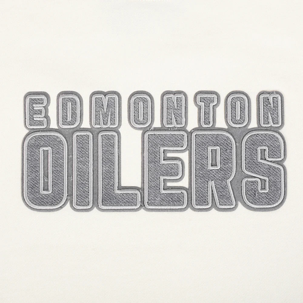 NHL EDMONTON OILERS REVERSE FRENCH TERRY MEN'S DROP SHOULDER FLC CREWNECK (EGGSHELL) - Image 5