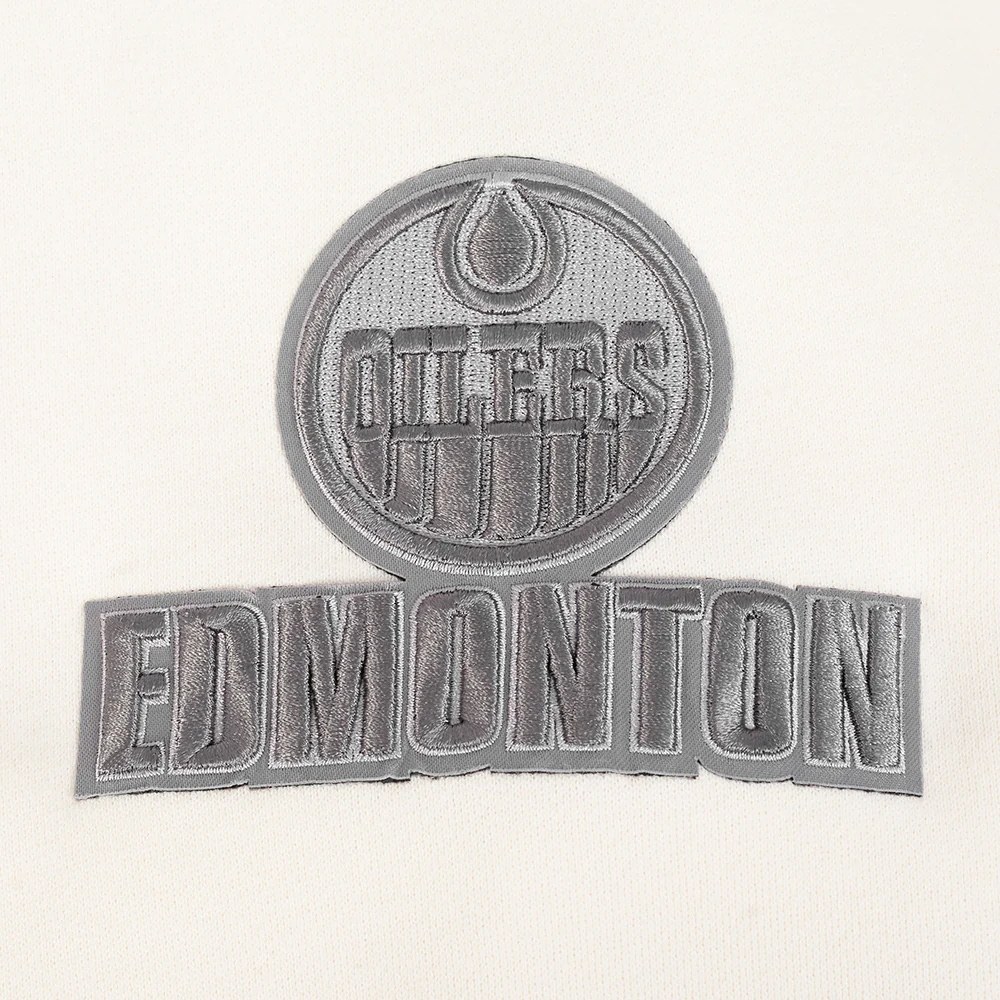 NHL EDMONTON OILERS REVERSE FRENCH TERRY MEN'S DROP SHOULDER FLC CREWNECK (EGGSHELL) - Image 6