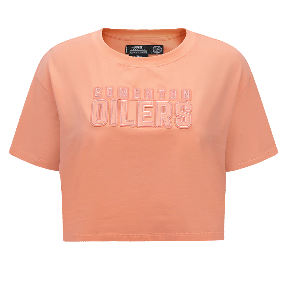NHL EDMONTON OILERS NEUTRAL SINGLE JERSEY BOXY TEE (GUAVA)