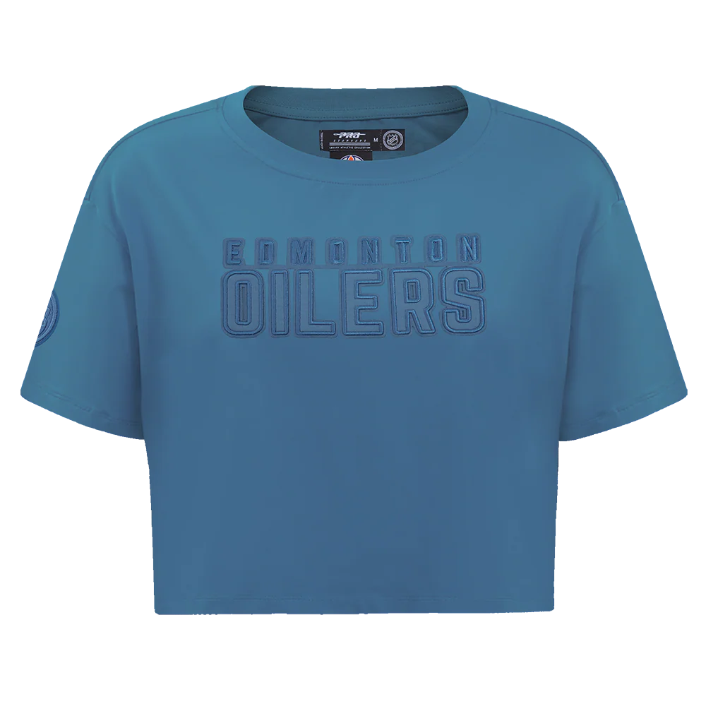 NHL EDMONTON OILERS NEUTRAL SINGLE JERSEY BOXY TEE (STEEL BLUE)