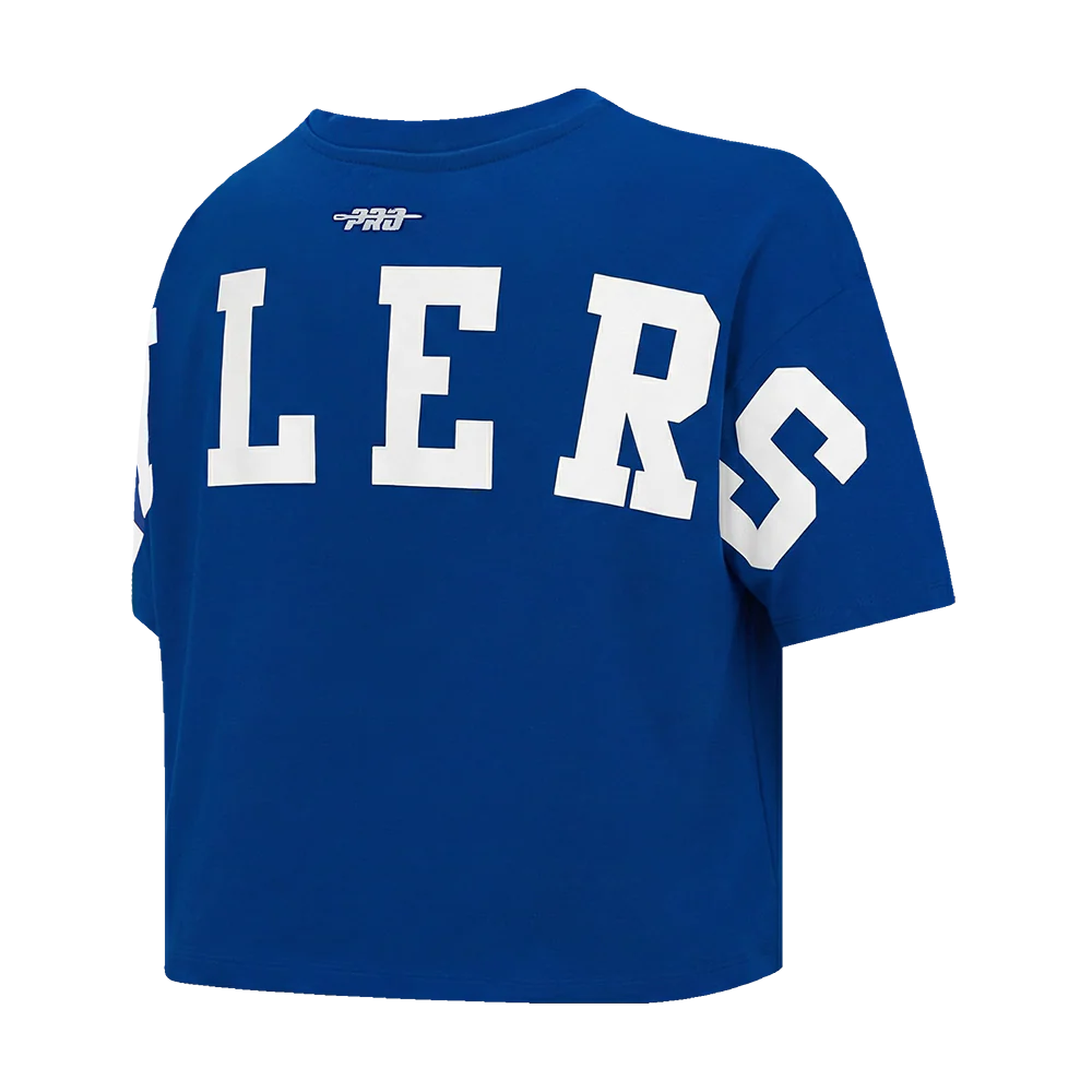 NHL EDMONTON OILERS WINGSPAN WOMEN'S SJ BOXY TEE (DODGER BLUE) - Image 4