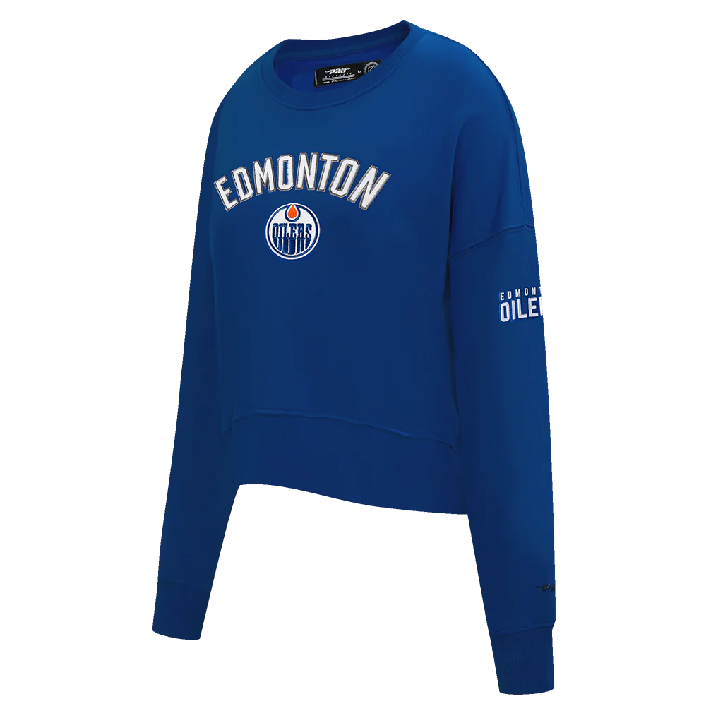 NHL EDMONTON OILERS CLASSIC WOMEN'S FLC CREWNECK (DODGER BLUE) - Image 4
