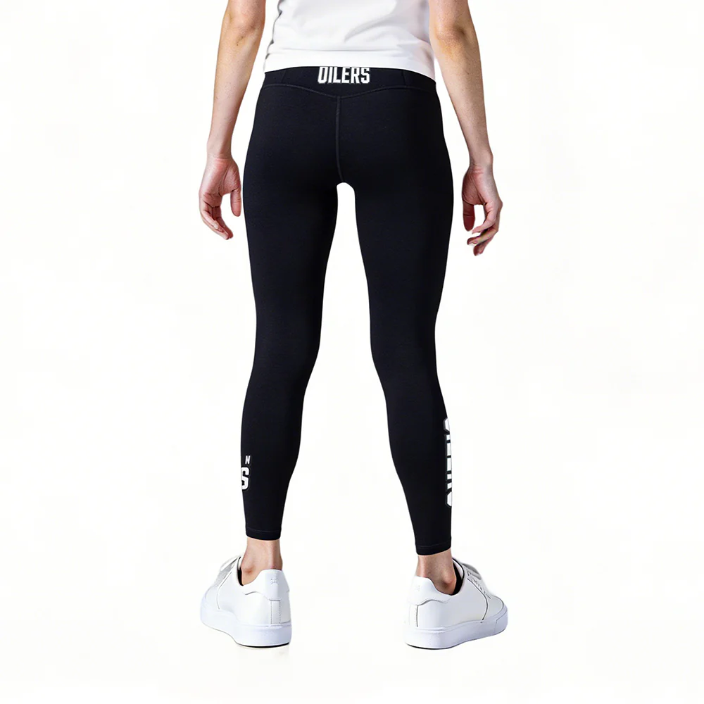 NHL EDMONTON OILERS CLASSIC WOMEN'S HW JERSEY LEGGING (BLACK) - Image 2