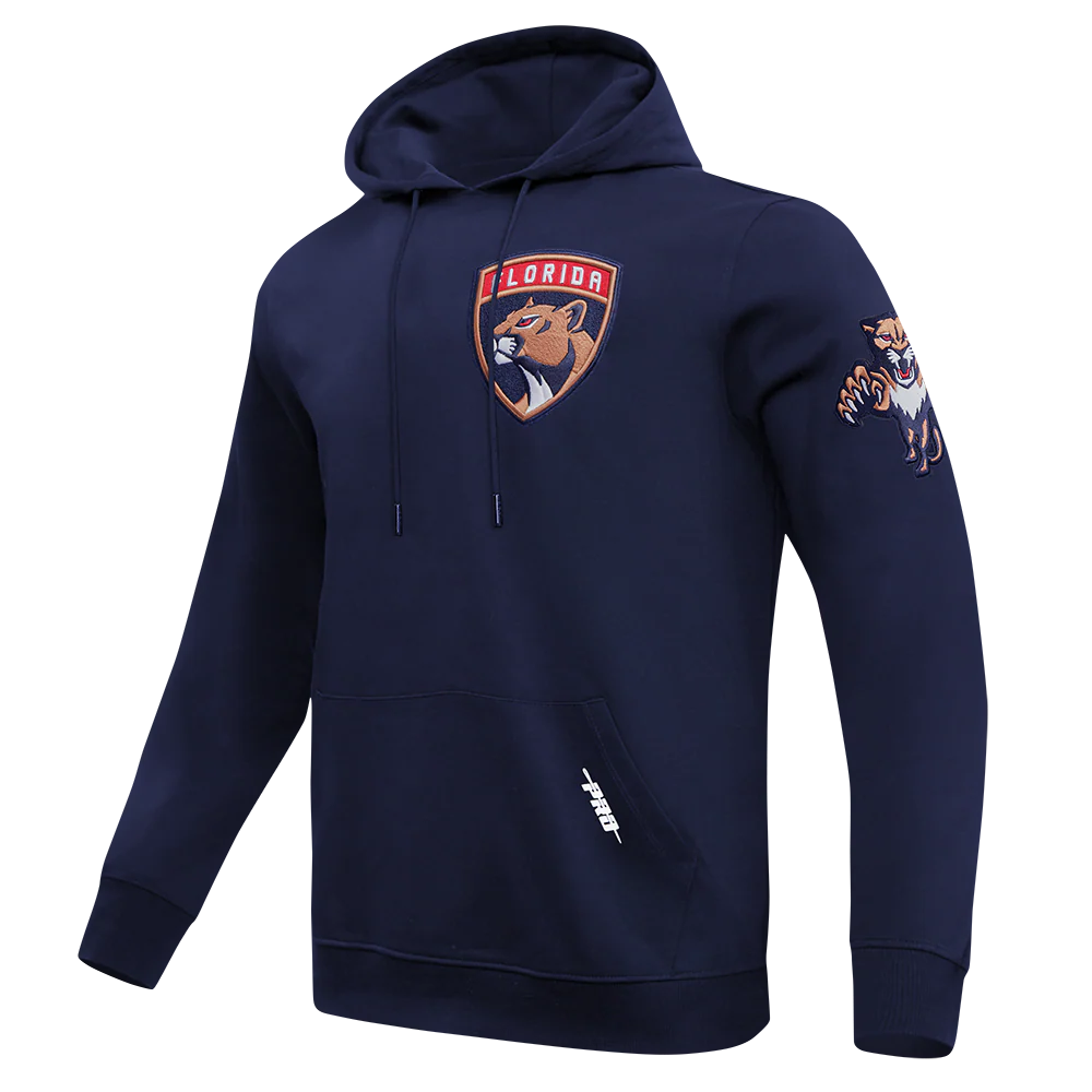 NHL FLORIDA PANTHERS CLASSIC CHENILLE MEN'S DOUBLE KNIT PULLOVER HOODIE (MIDNIGHT NAVY) - Image 11