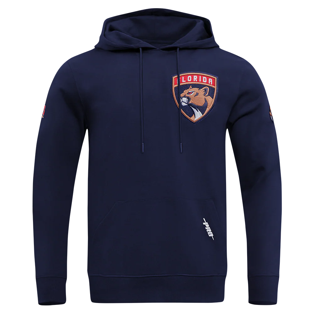 NHL FLORIDA PANTHERS CLASSIC CHENILLE MEN'S DOUBLE KNIT PULLOVER HOODIE (MIDNIGHT NAVY) - Image 9
