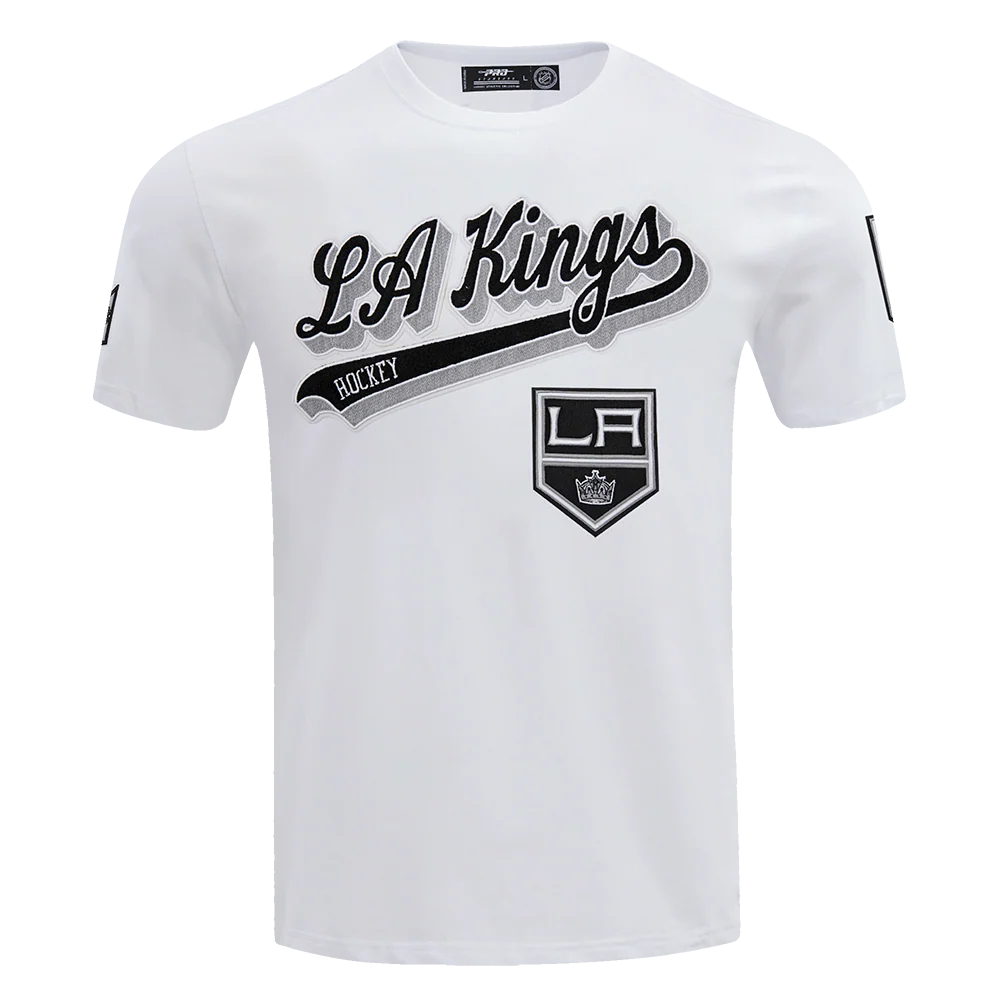 NHL LOS ANGELES KINGS SCRIPT TAIL MEN'S TEE (WHITE)