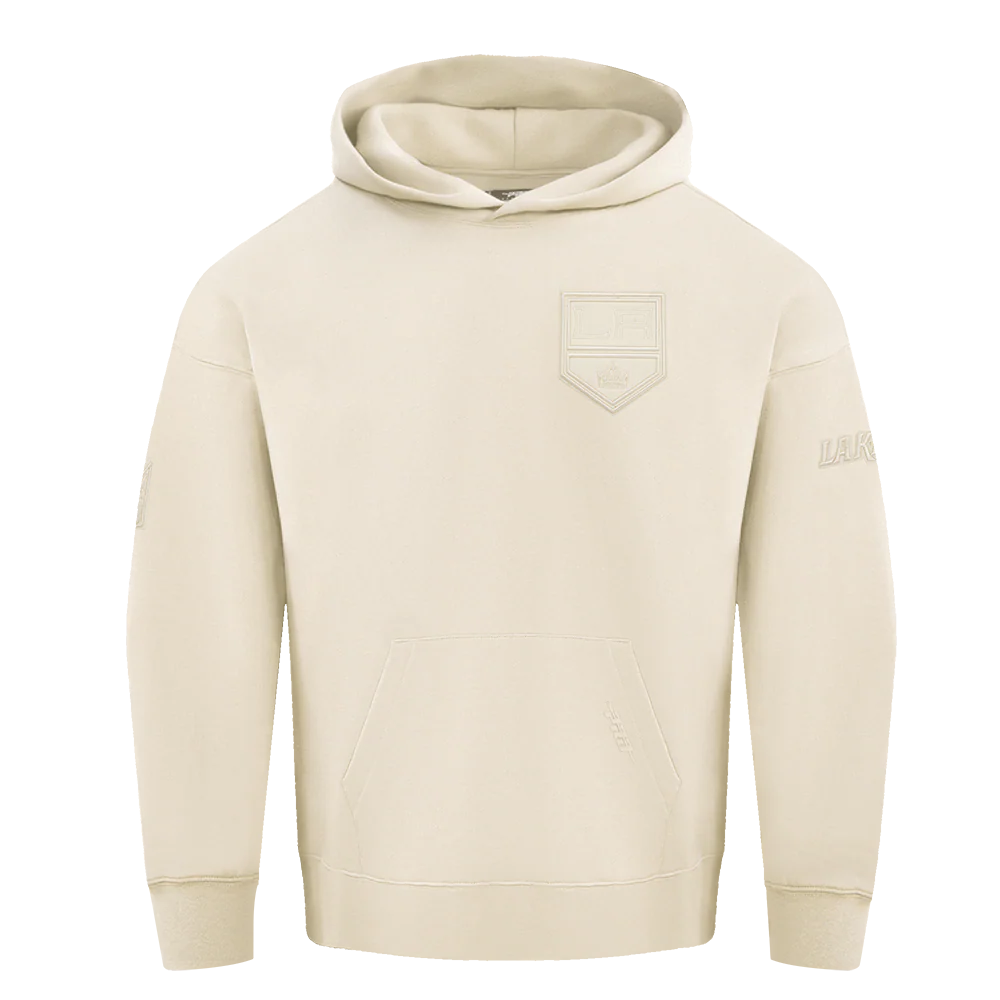 NHL LOS ANGELES KINGS NEUTRAL DROP SHOULDER FLEECE PULLOVER HOODIE (EGGSHELL)