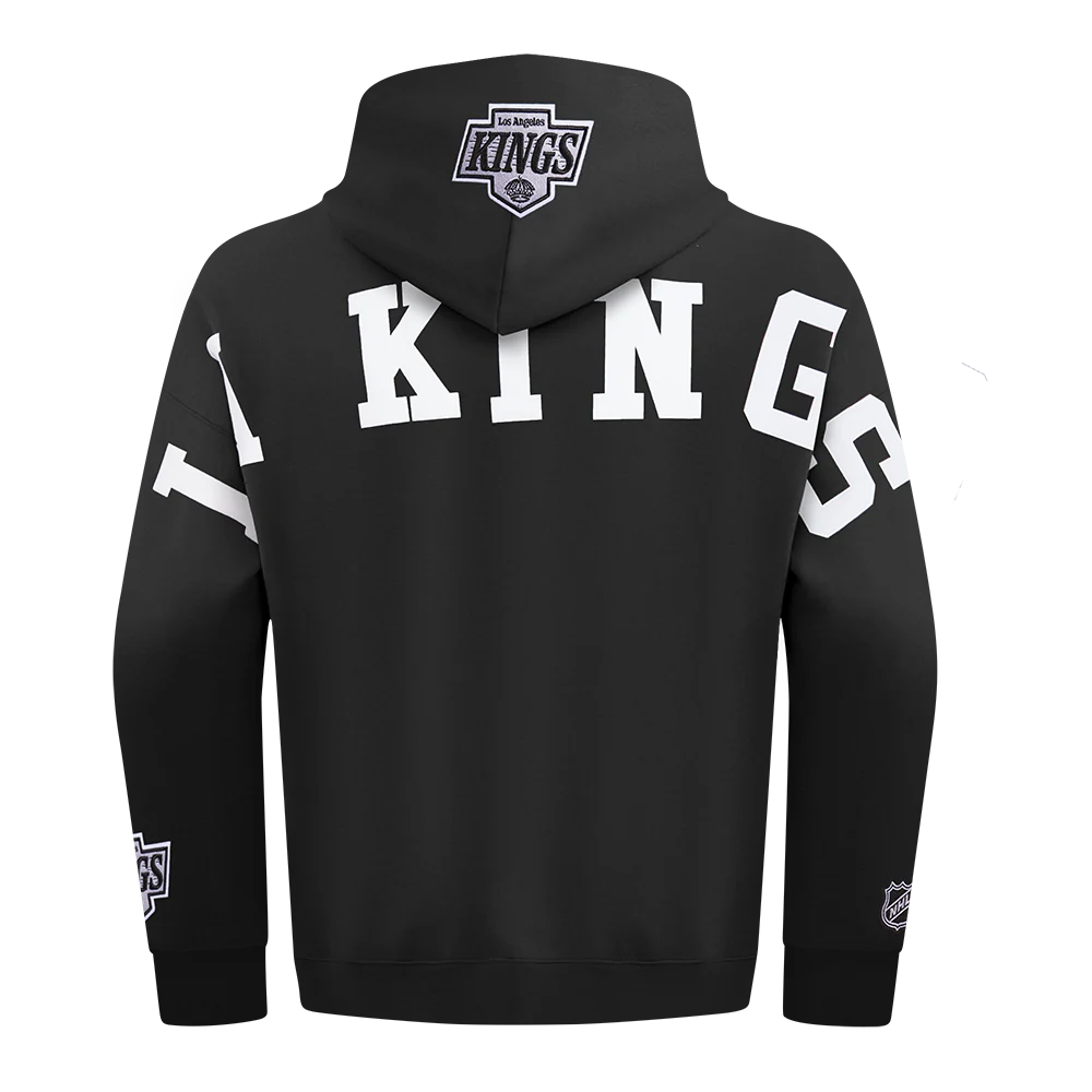 NHL LOS ANGELES KINGS WINGSPAN MEN'S DROP SHOULDER FLEECE PULLOVER HOODIE (BLACK)