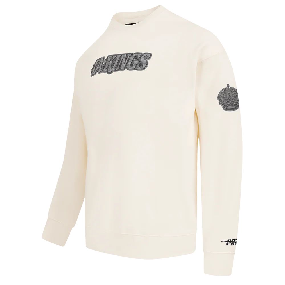 NHL LOS ANGELES KINGS REVERSE FRENCH TERRY MEN'S DROP SHOULDER FLC C (EGGSHELL) - Image 2