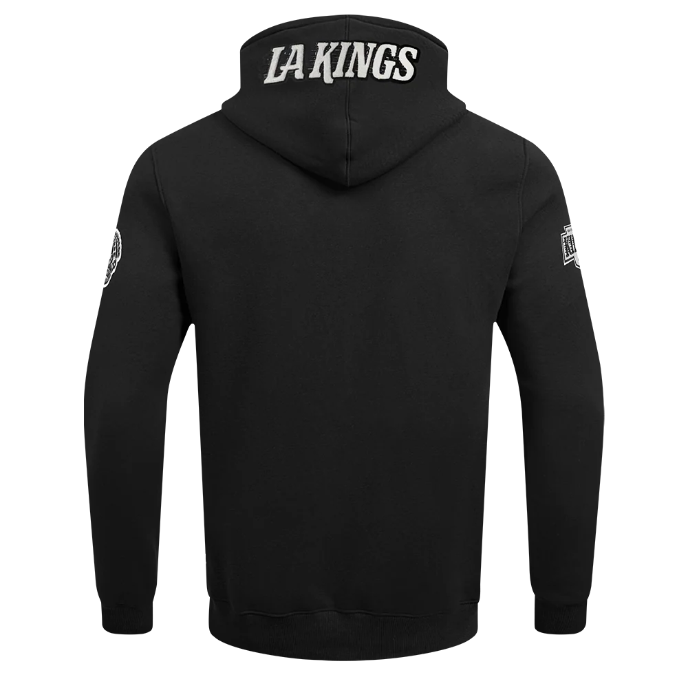 LOS ANGELES KINGS CLASSIC CHENILLE MEN'S DK PO HOODIE (BLACK) - Image 3
