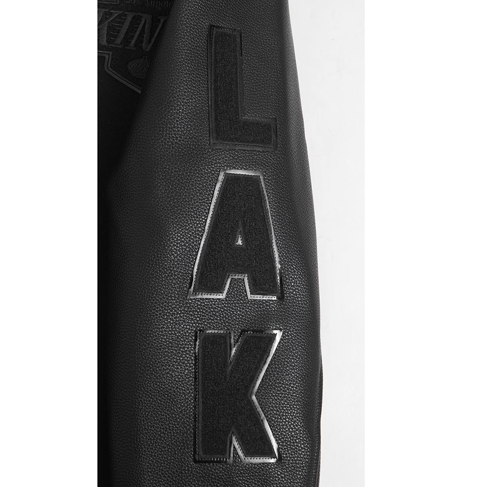 NHL LOS ANGELES KINGS TRIPLE BLACK MEN'S WOOL VARSITY JACKET (TRIPLE BLACK) - Image 6