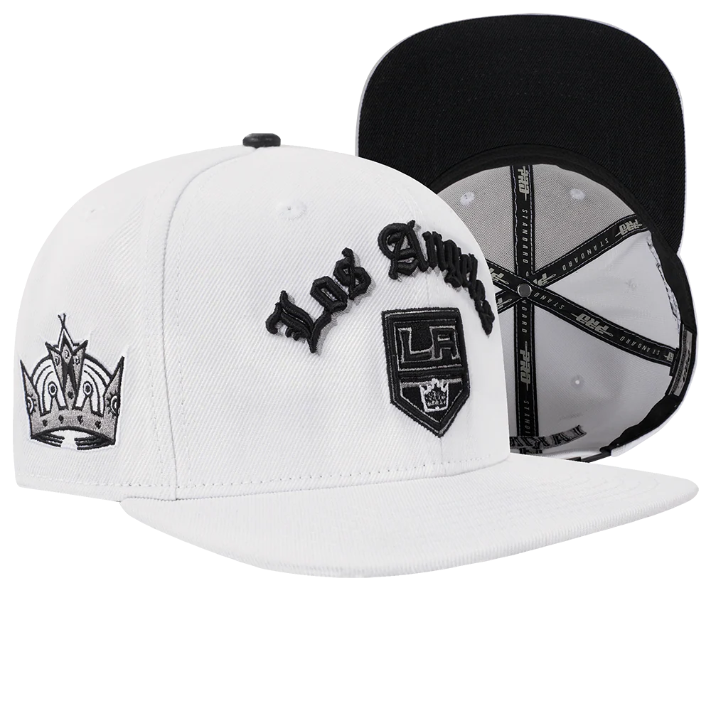 NHL LOS ANGELES KINGS OLD ENGLISH UNISEX 6 PANEL SNAPBACK HAT (WHITE) - Image 8