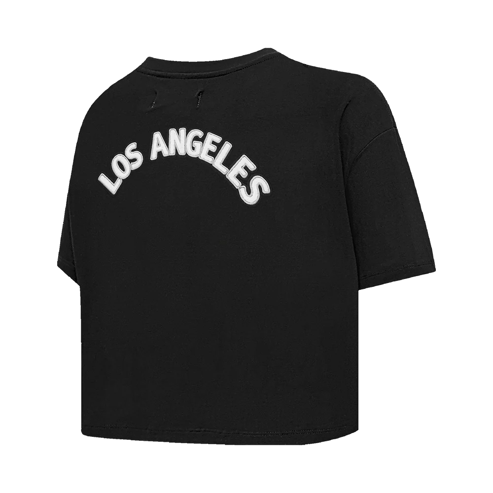 NHL LOS ANGELES KINGS CLASSIC WOMEN'S BOXY TEE (BLACK) - Image 4