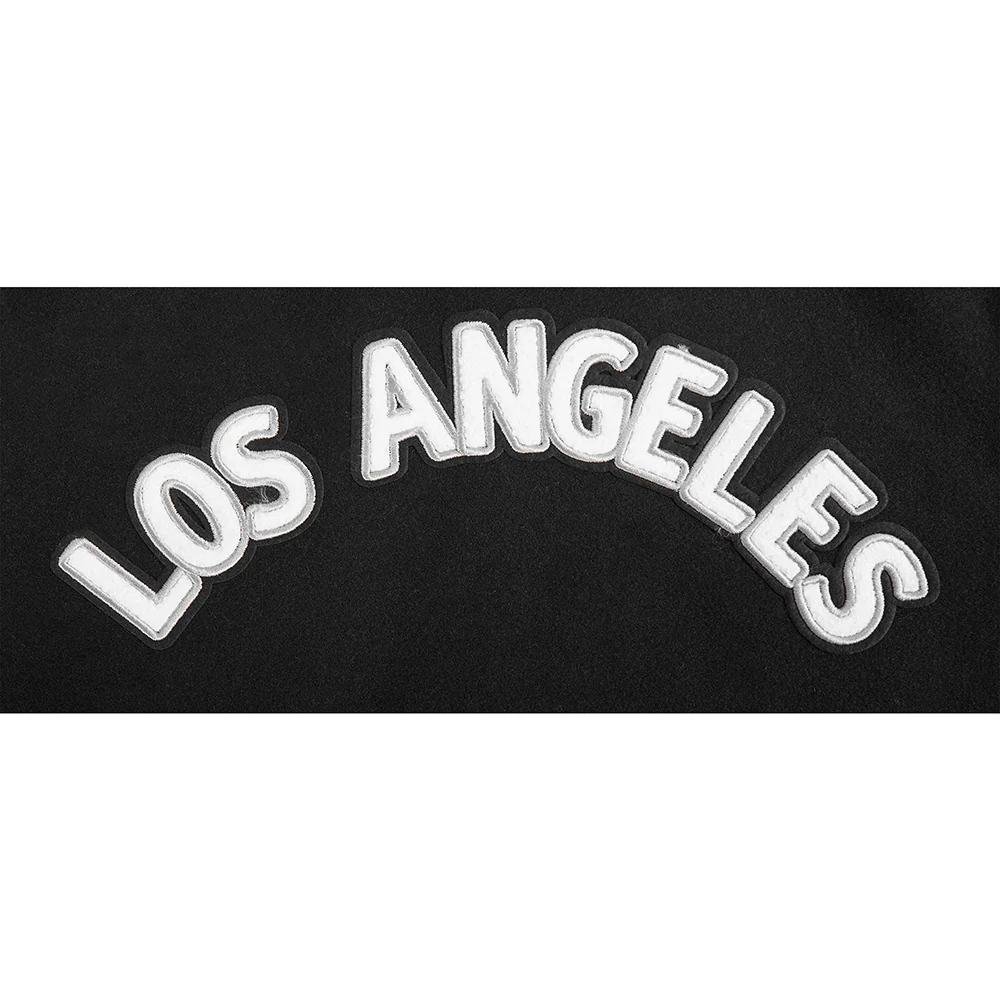 NHL LOS ANGELES KINGS CLASSIC WOMEN'S WOOL VARSITY JACKET (BLACK/WHITE) - Image 7