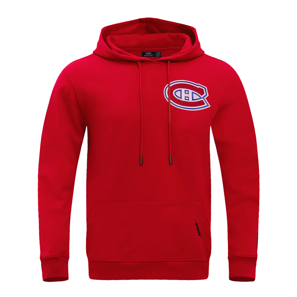 NHL MONTRÉAL CANADIENS CLASSIC CHENILLE MEN'S DOUBLE KNIT PULLOVER HOODIE (RED)