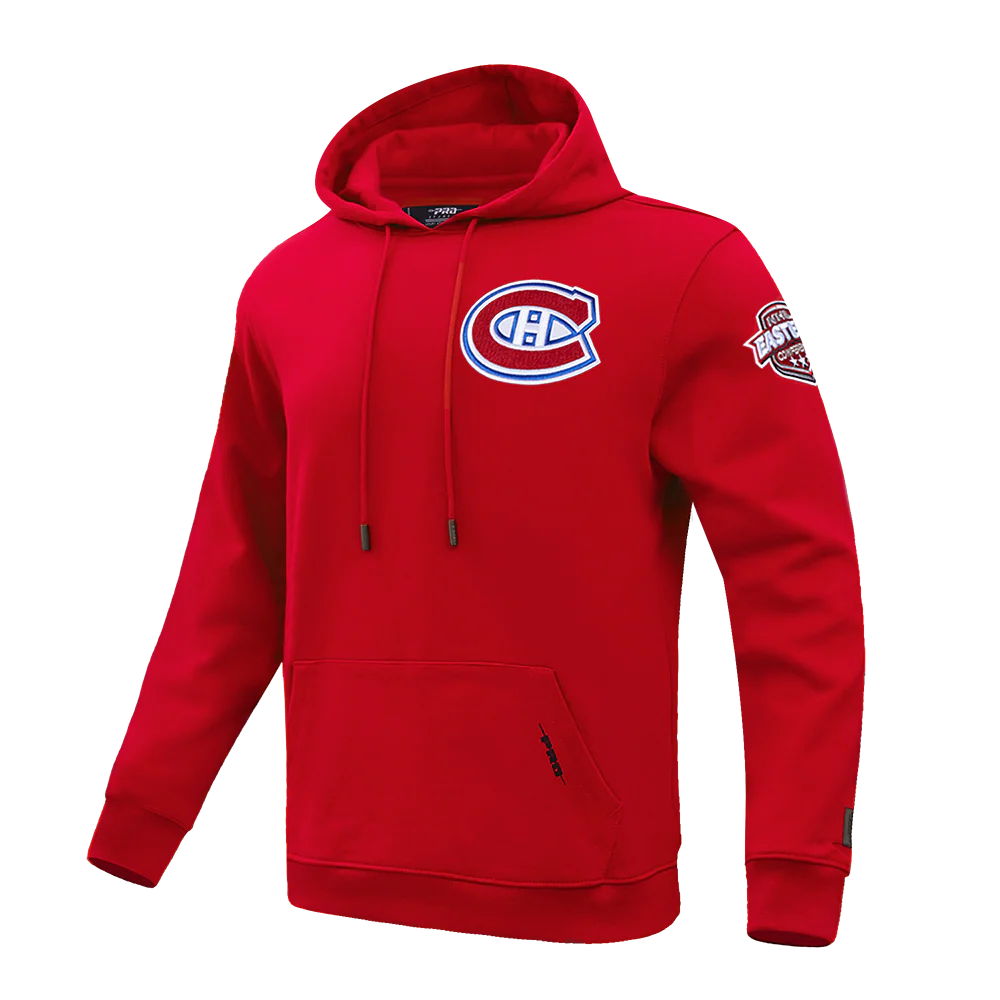 NHL MONTRÉAL CANADIENS CLASSIC CHENILLE MEN'S DOUBLE KNIT PULLOVER HOODIE (RED) - Image 2