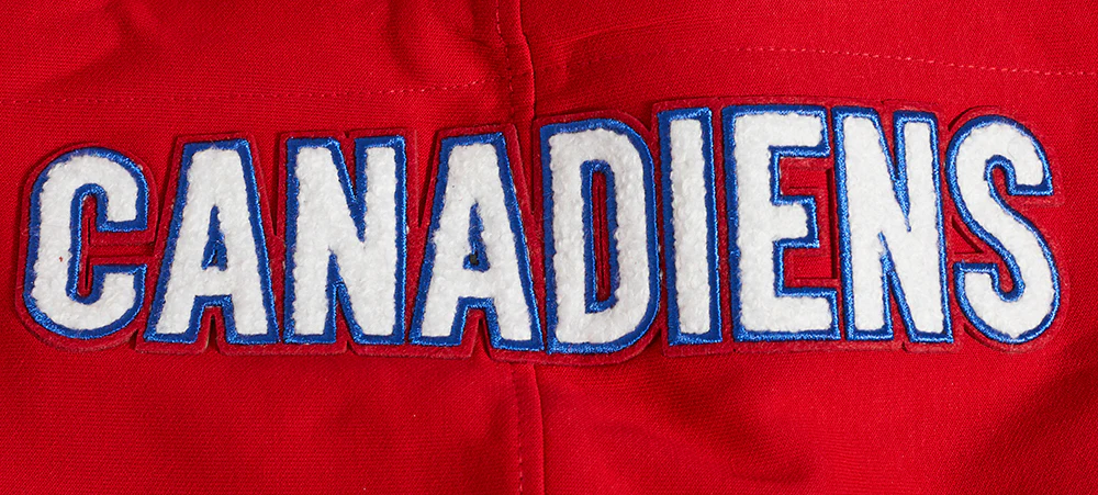 NHL MONTRÉAL CANADIENS CLASSIC CHENILLE MEN'S FULL ZIP DOUBLE KNIT PULLOVER HOODIE (RED) - Image 8