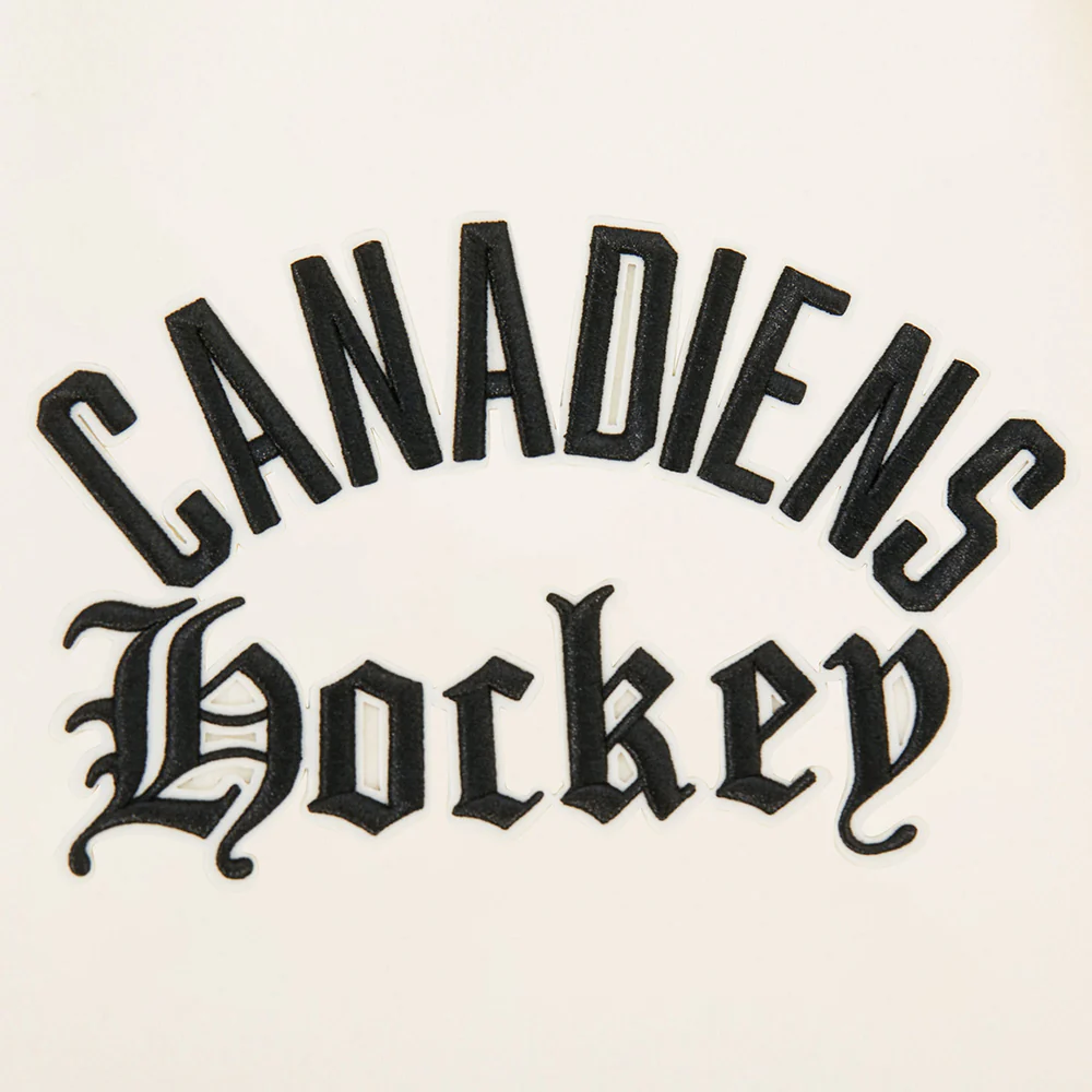 NHL MONTRÉAL CANADIENS MODERN ORIGINALS MEN'S RIB WOOL VARSITY JACKET (EGGSHELL/ BLACK) - Image 7