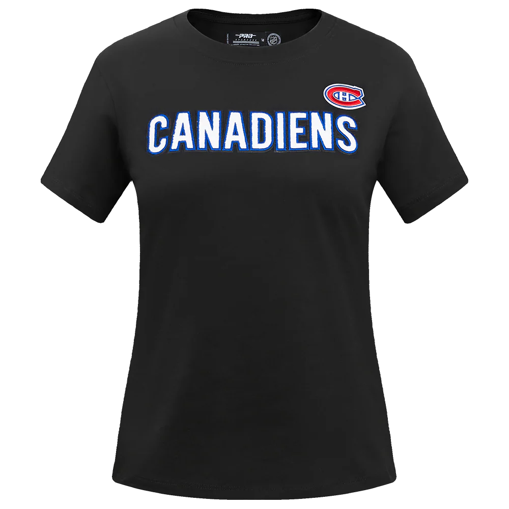 NHL MONTRÉAL CANADIENS CLASSIC SHORT SLEEVE WOMEN'S SINGLE JERSEY SLIM FIT TEE (BLACK)
