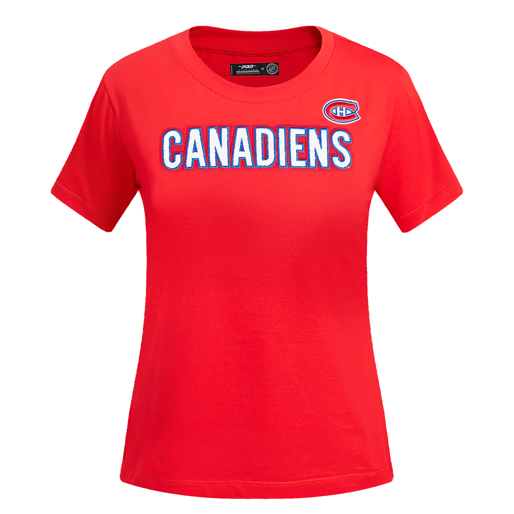 NHL MONTRÉAL CANADIENS CLASSIC SHORT SLEEVE WOMEN'S SINGLE JERSEY SLIM FIT TEE (RED)