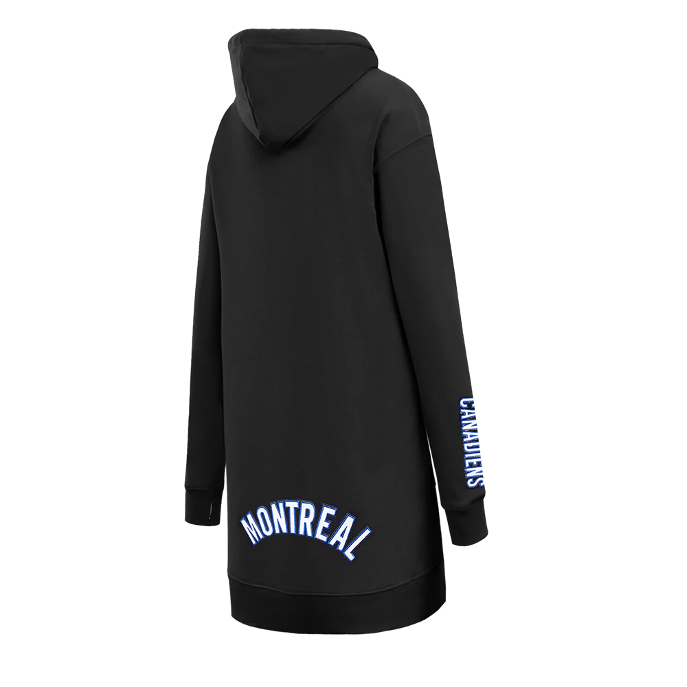 NHL MONTRÉAL CANADIENS CLASSIC WOMEN'S FLEECE HOODIE DRESS (BLACK) - Image 4