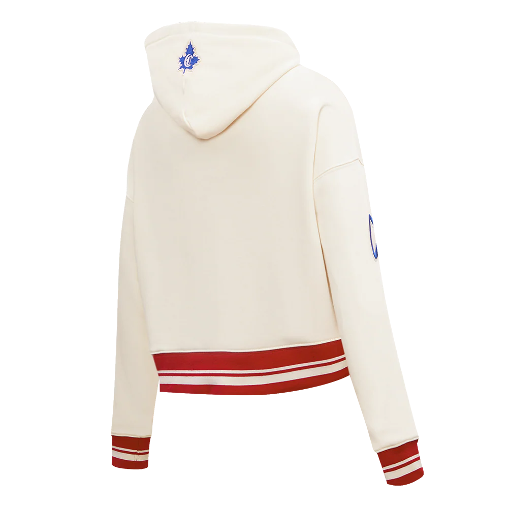 NHL MONTRÉAL CANADIENS RETRO CLASSIC WOMEN'S RIB CROPPED PULLOVER HOODIE (EGGSHELL/ RED) - Image 11