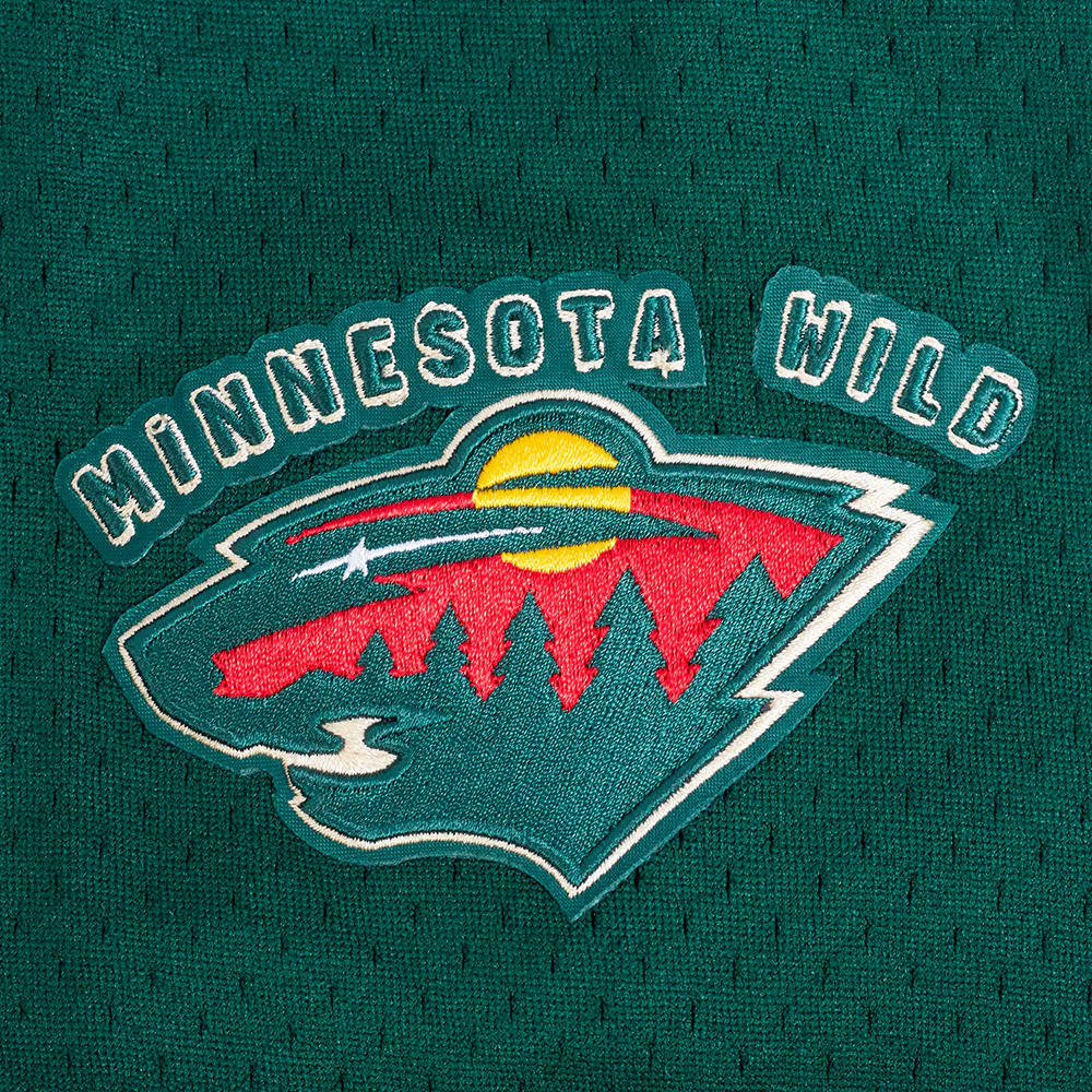 MINNESOTA WILD CLASSIC MESH MEN'S BUTTON DOWN SHIRT (FOREST GREEN) - Image 8