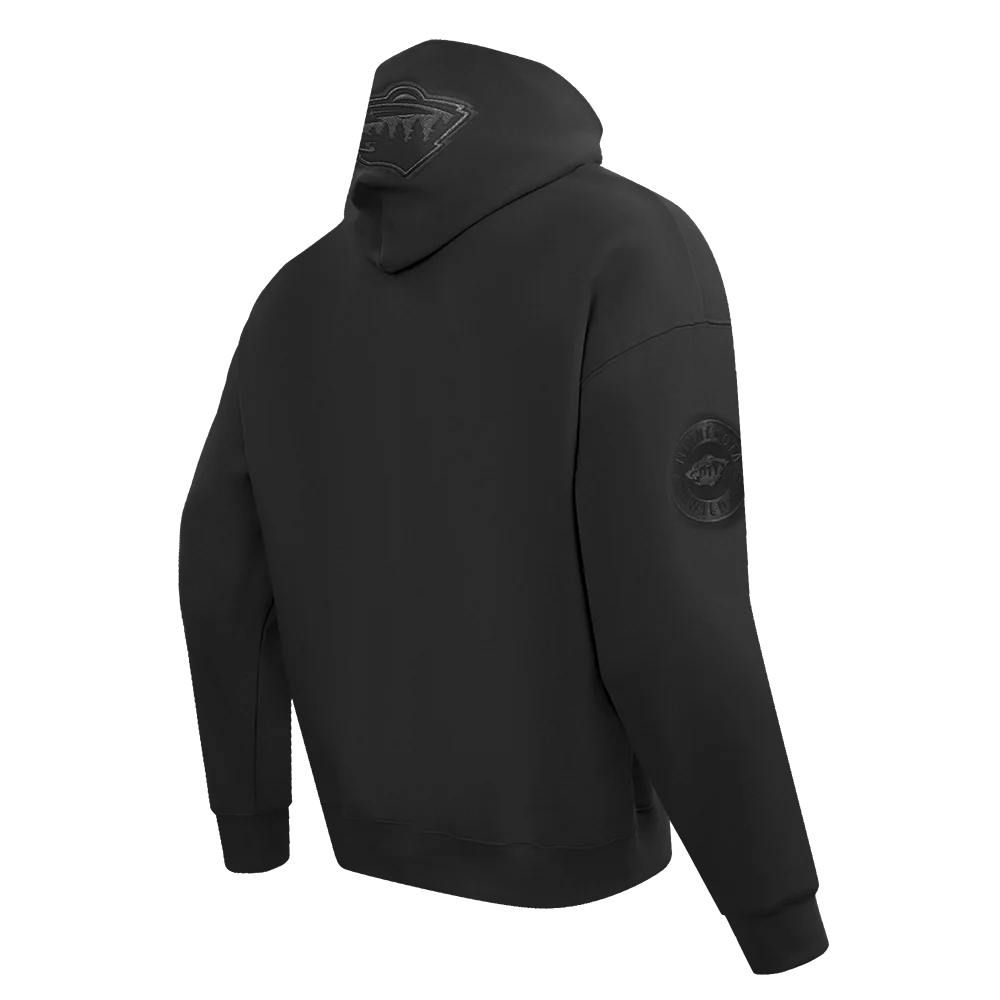 NHL MINNESOTA WILD NEUTRAL MEN'S DROP SHOULDER PULLOVER HOODIE (BLACK) - Image 4