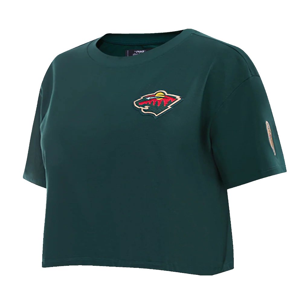 NHL MINNESOTA WILD CLASSIC WOMEN'S SINGLE JERSEY BOXY TEE (FOREST GREEN) - Image 2