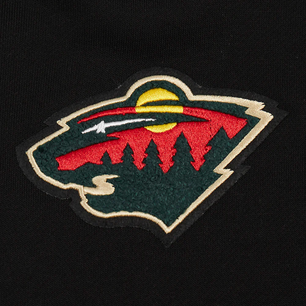 NHL MINNESOTA WILD CLASSIC WOMEN'S CROPPED FLEECE PULLOVER HOODIE (BLACK) - Image 5