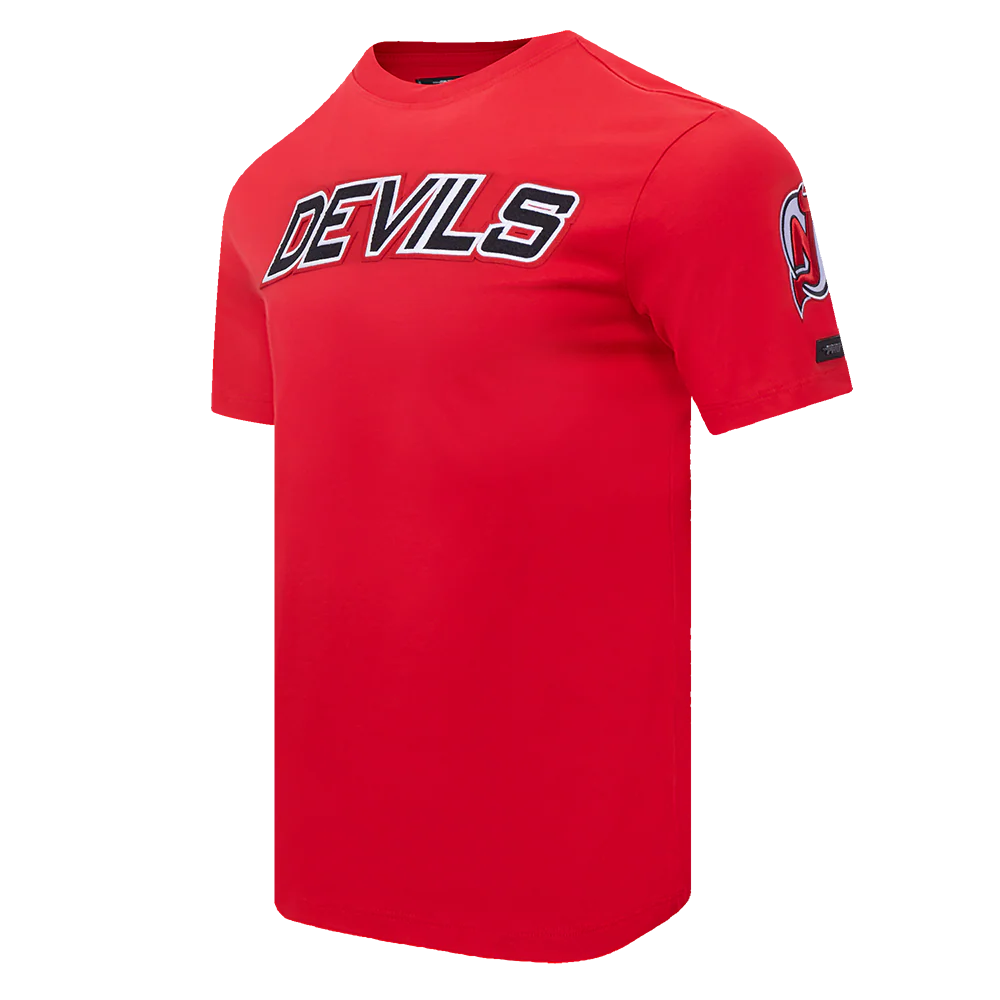 NHL NEW JERSEY DEVILS CLASSIC CHENILLE MEN'S TEE (RED) - Image 2