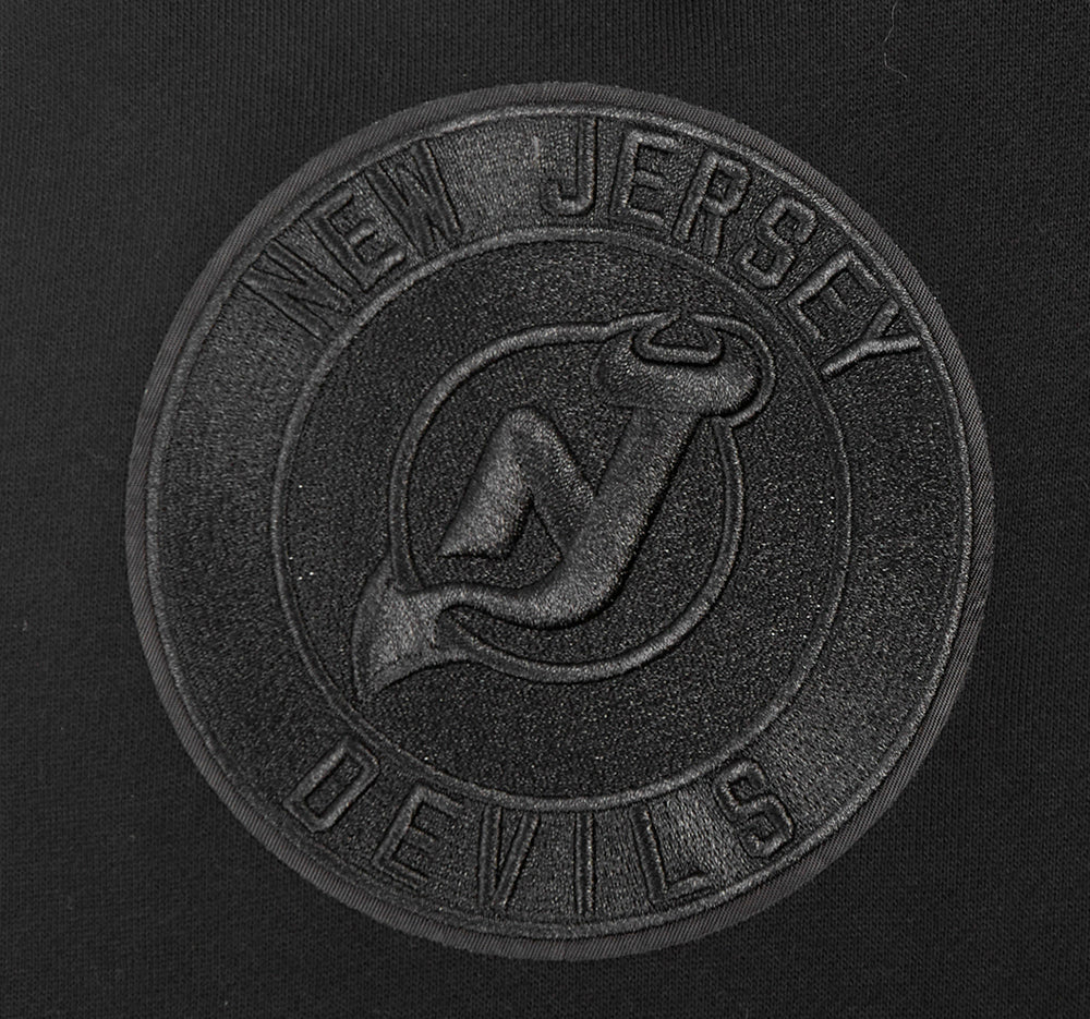 NHL NEW JERSEY DEVILS NEUTRAL MEN'S DROP SHOULDER PULLOVER HOODIE (BLACK) - Image 7
