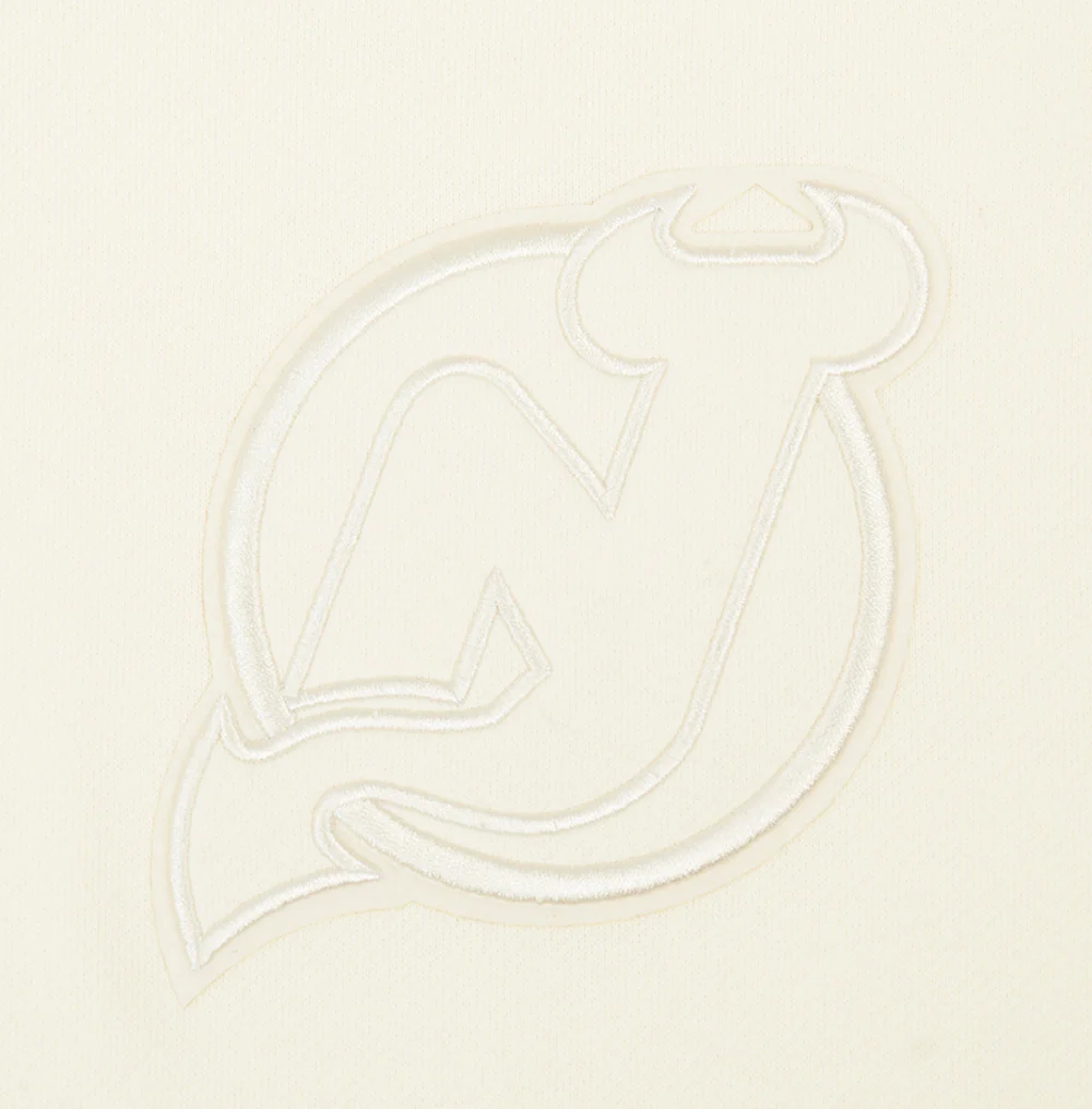 NHL NEW JERSEY DEVILS NEUTRAL MEN'S DROP SHOULDER PULLOVER HOODIE (EGGSHELL) - Image 5