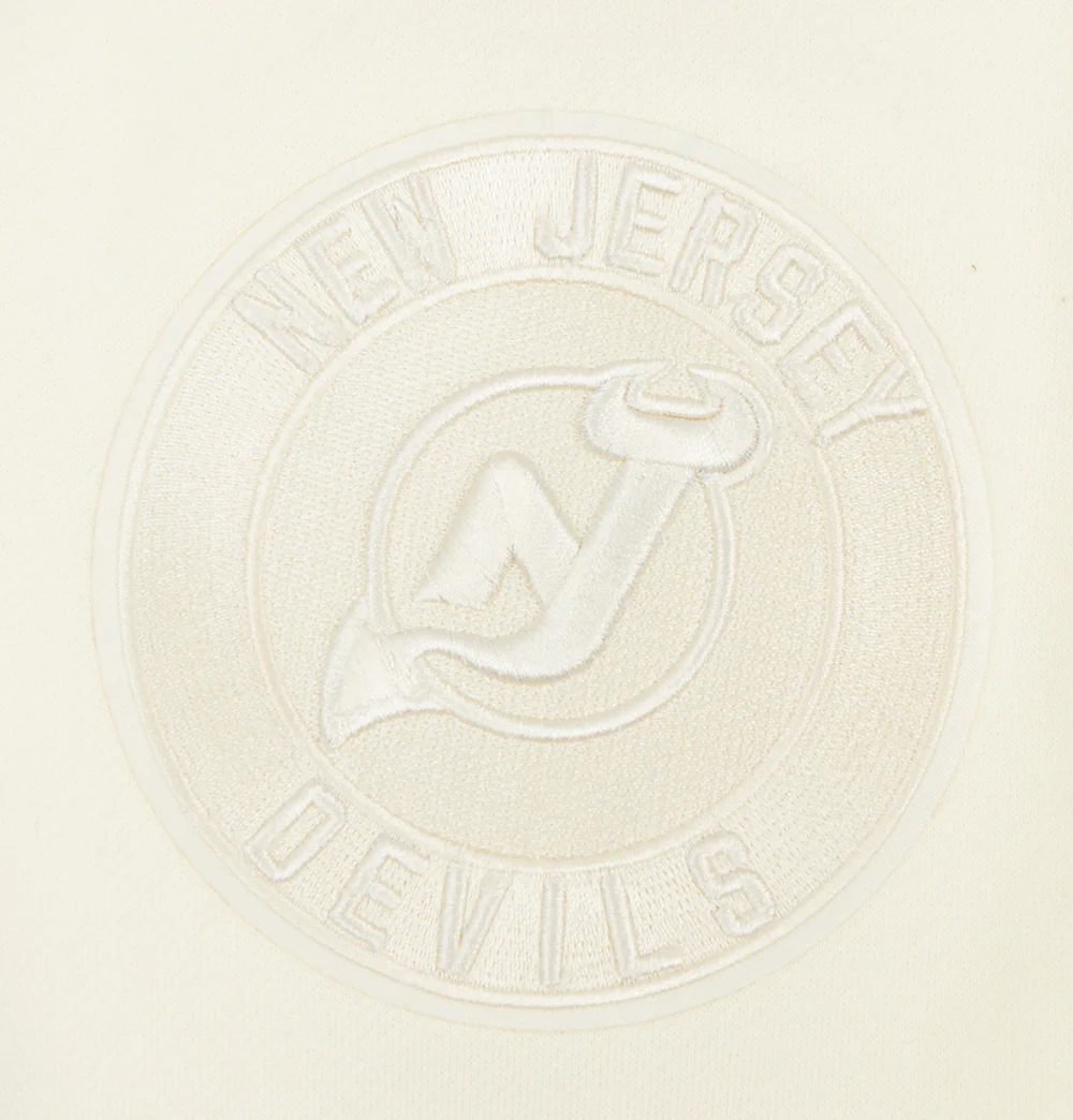 NHL NEW JERSEY DEVILS NEUTRAL MEN'S DROP SHOULDER PULLOVER HOODIE (EGGSHELL) - Image 7