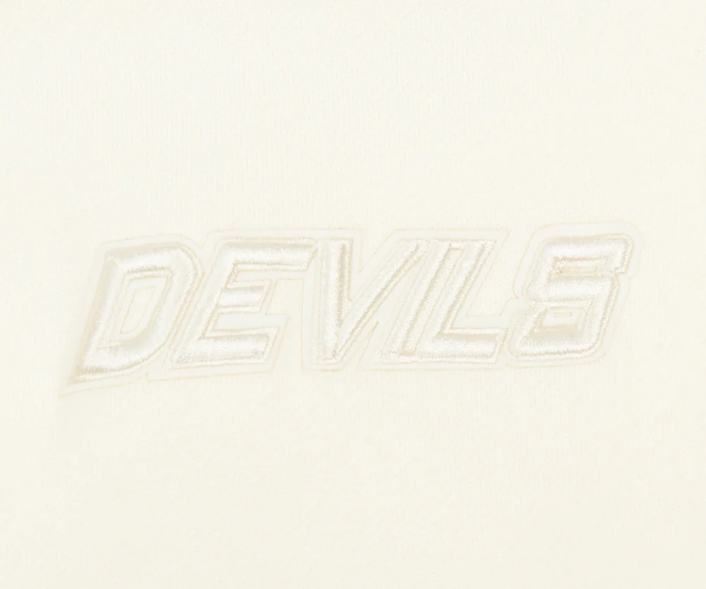 NHL NEW JERSEY DEVILS NEUTRAL MEN'S DROP SHOULDER PULLOVER HOODIE (EGGSHELL) - Image 8