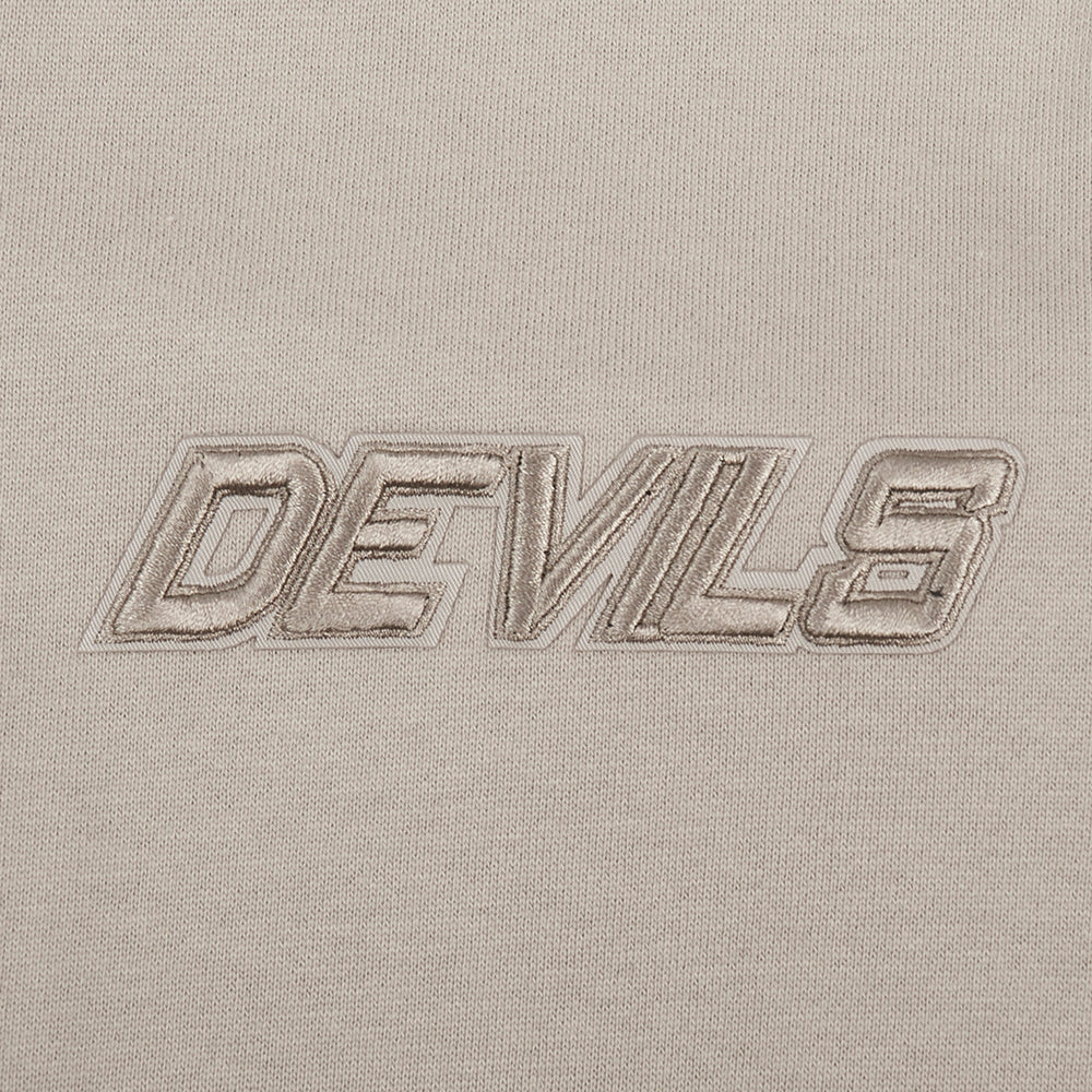 NHL NEW JERSEY DEVILS NEUTRAL MEN'S DROP SHOULDER PULLOVER HOODIE (TAUPE) - Image 6