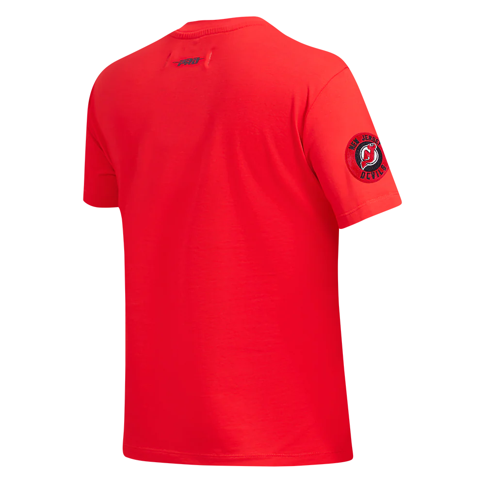 NHL NEW JERSEY DEVILS CLASSIC SHORT SLEEVE WOMEN'S SINGLE JERSEY SLIM FIT TEE (RED) - Image 4