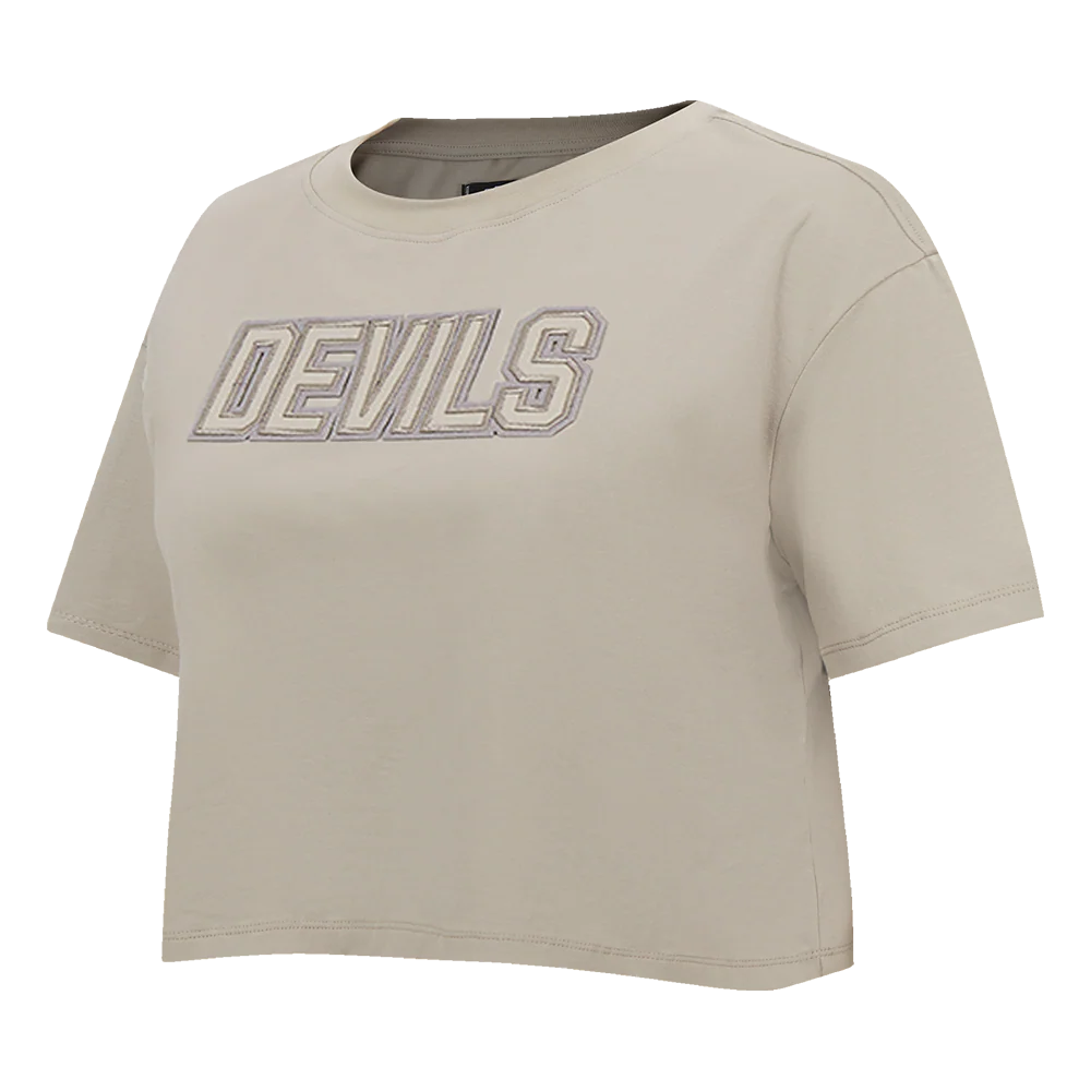 NHL NEW JERSEY DEVILS NEUTRAL WOMEN'S BOXY TEE (TAUPE) - Image 2