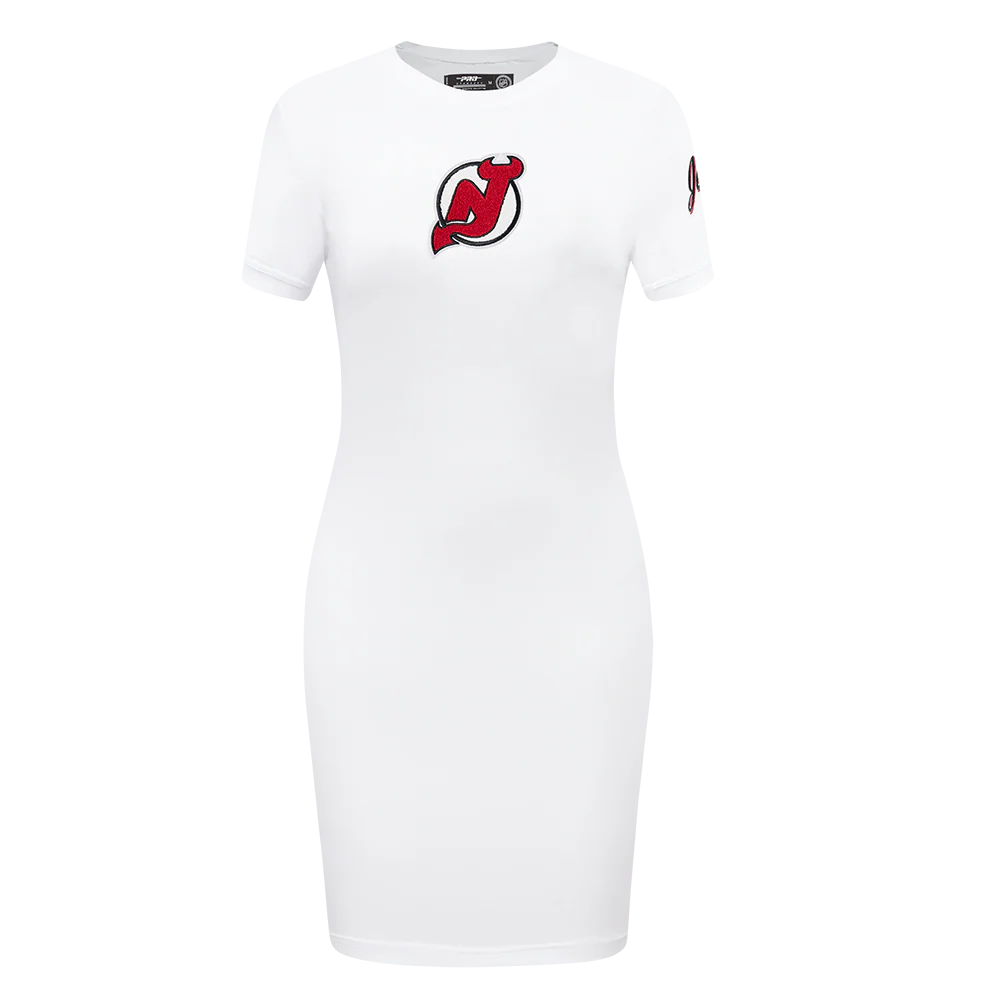 NHL NEW JERSEY DEVILS CLASSIC WOMEN'S BODYCON DRESS (WHITE)