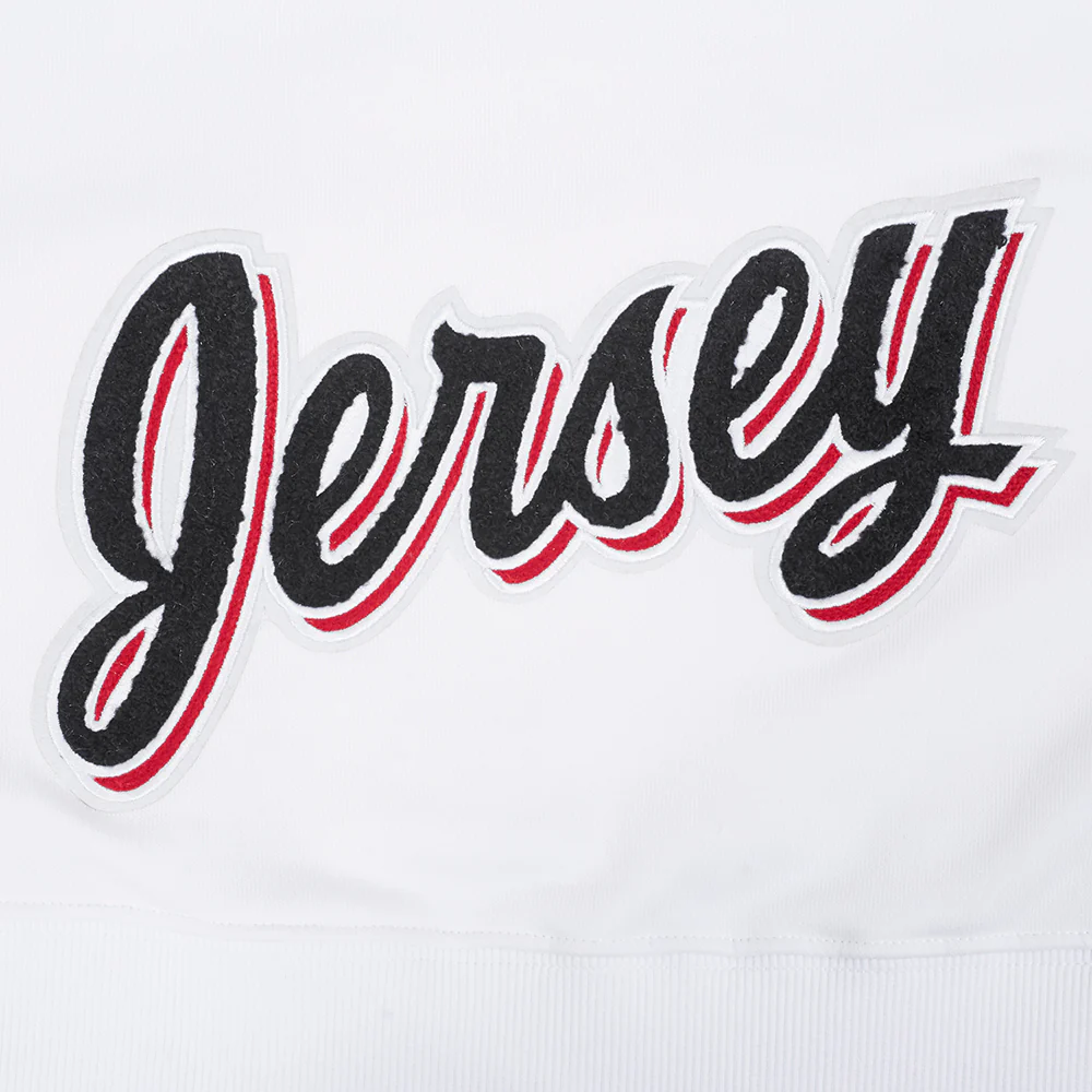 NHL NEW JERSEY DEVILS CLASSIC WOMEN'S FLEECE CROPPED PULLOVER HOODIE (WHITE) - Image 7
