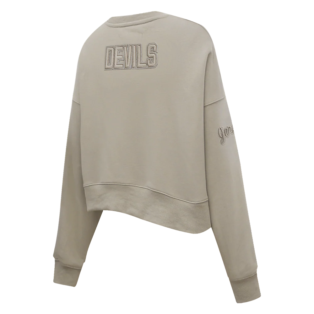 NHL NEW JERSEY DEVILS NEUTRAL WOMEN'S CREWNECK (TAUPE) - Image 4