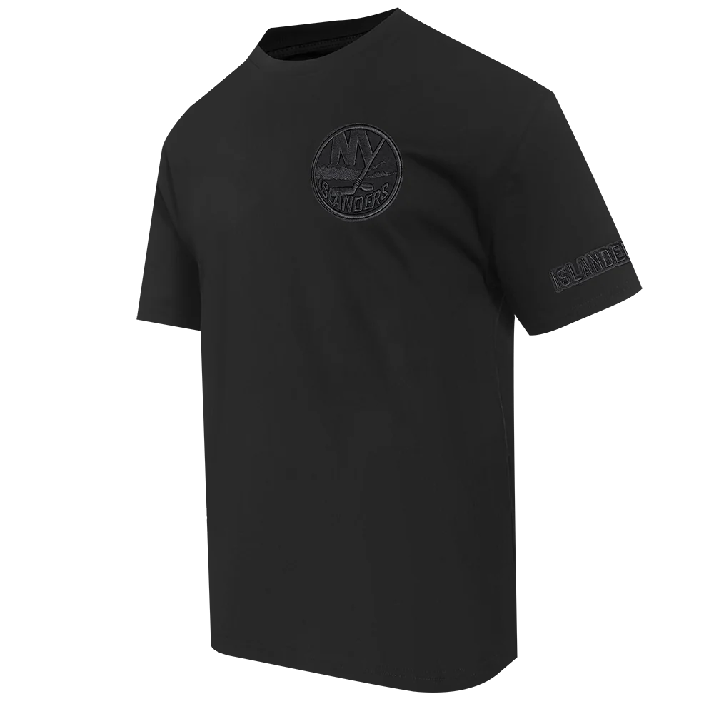 NHL NEW YORK ISLANDERS NEUTRAL MEN'S COTTON JERSEY DROP SHOULDER TEE (BLACK) - Image 2