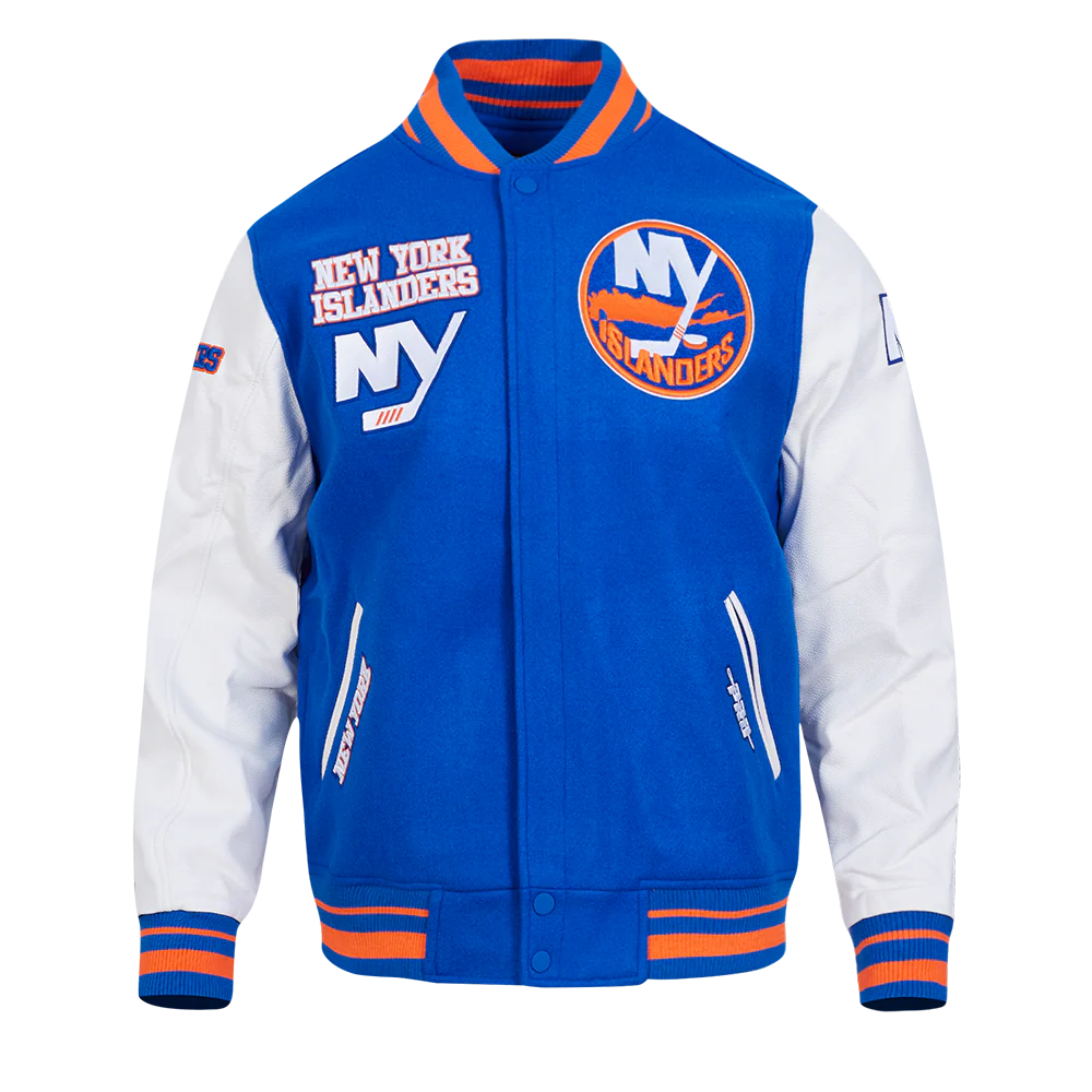 NHL NEW YORK ISLANDERS RETRO CLASSIC MEN'S RIB WOOL VARSITY JA (ROYAL/ORANGE/ROYAL)